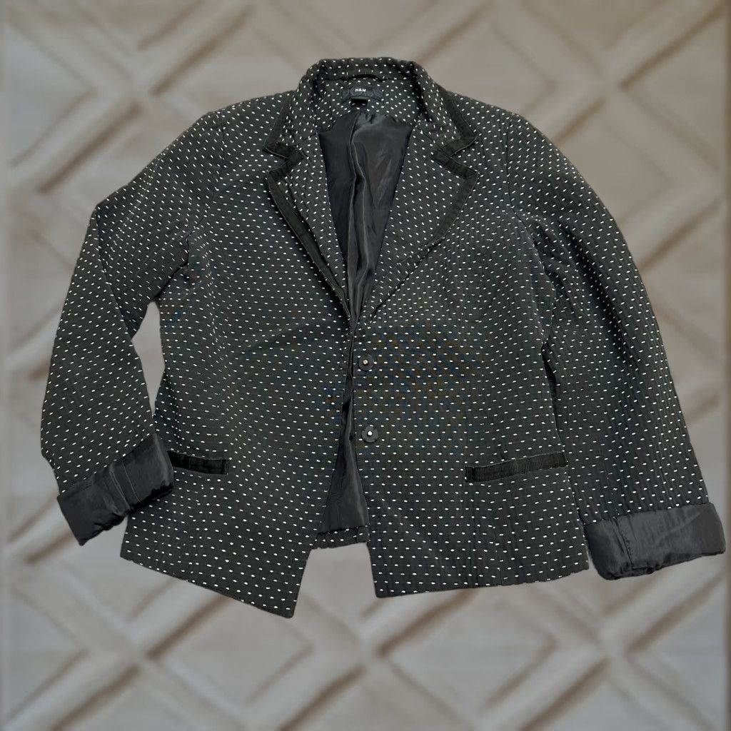 H&M H&M Jacket Women 10 Black White Polka Dot Lined Single Breasted Work Size L / US 10 / IT 46 - 1 Thumbnail