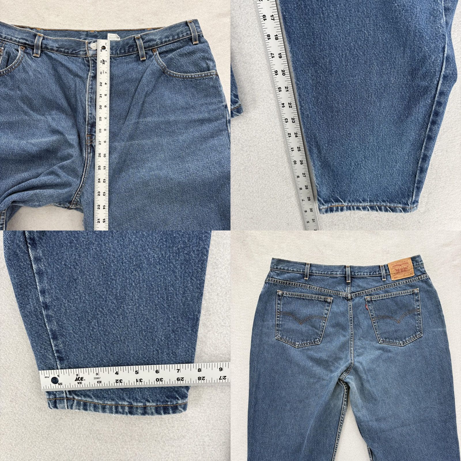 Levi's VINTAGE Levis 550 Relaxed Tapered Jeans Womens 22 Blue Med Wash High Rise Y2K Size 40" / US 18 - 8 Thumbnail
