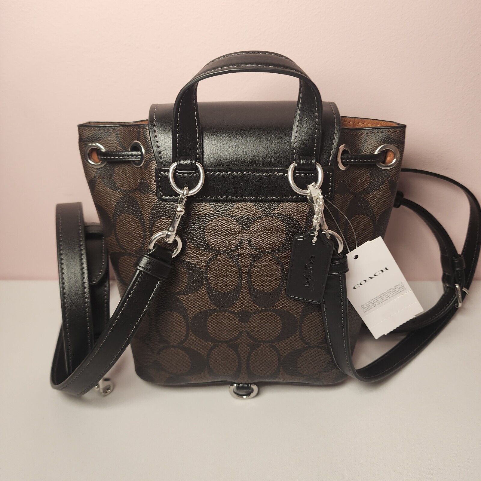 Coach Coach CL458 Amelia Backpack Signature Canvas Leather Brown Size ONE SIZE - 3 Thumbnail