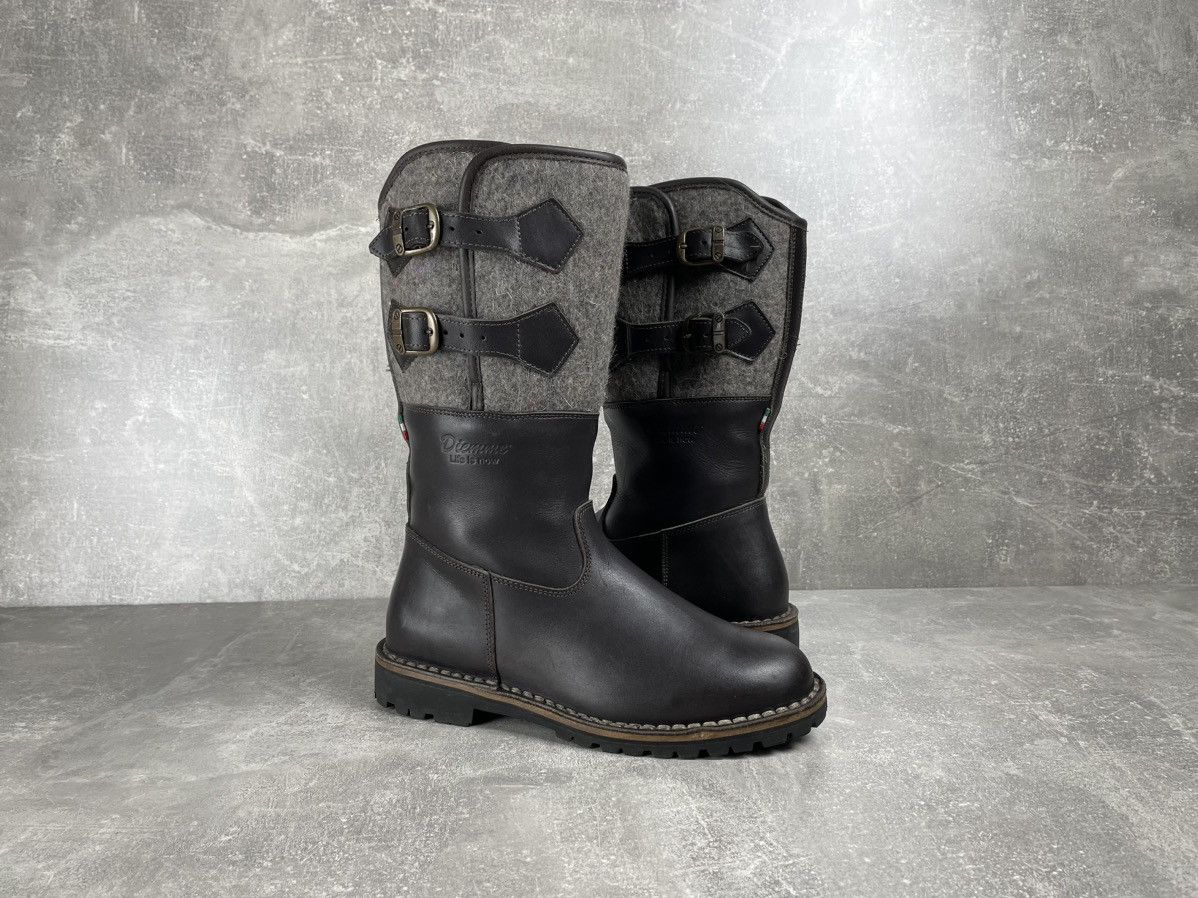 Rare Diemme Shearling Avant Garde Brown Straps Boots Vibram