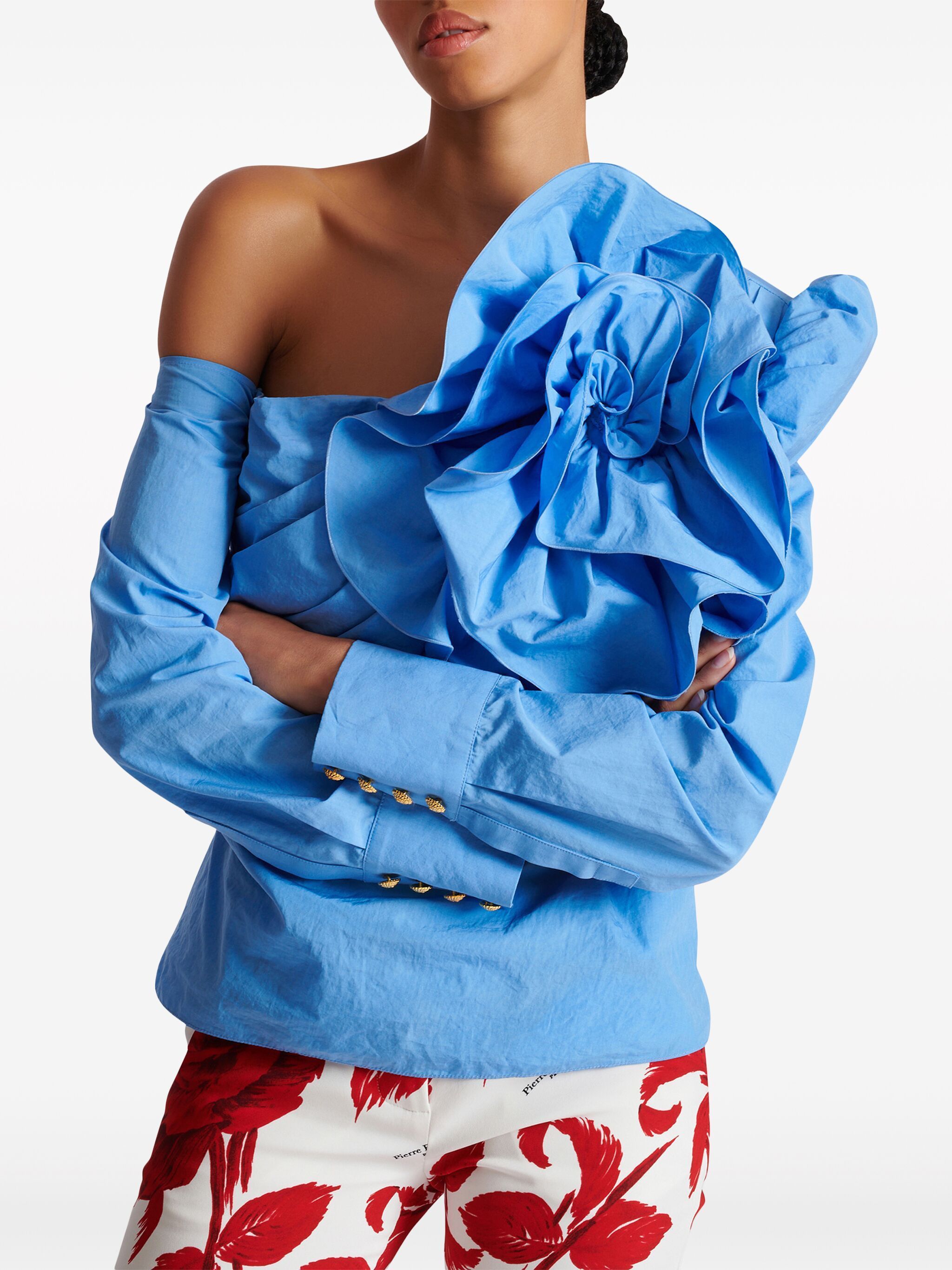 Balmain o1s1wg110125 Blouse in Light Blue Size XS / US 0-2 / IT 36-38 - 6 Thumbnail