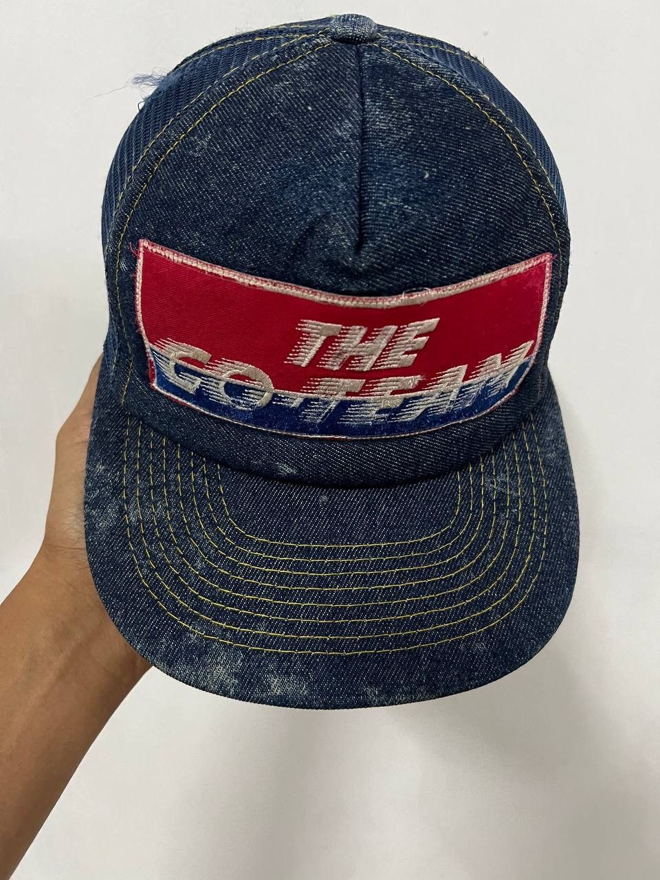 Japanese Brand The Go Team Denim Fade Trucker Hat Size ONE SIZE - 6 Thumbnail