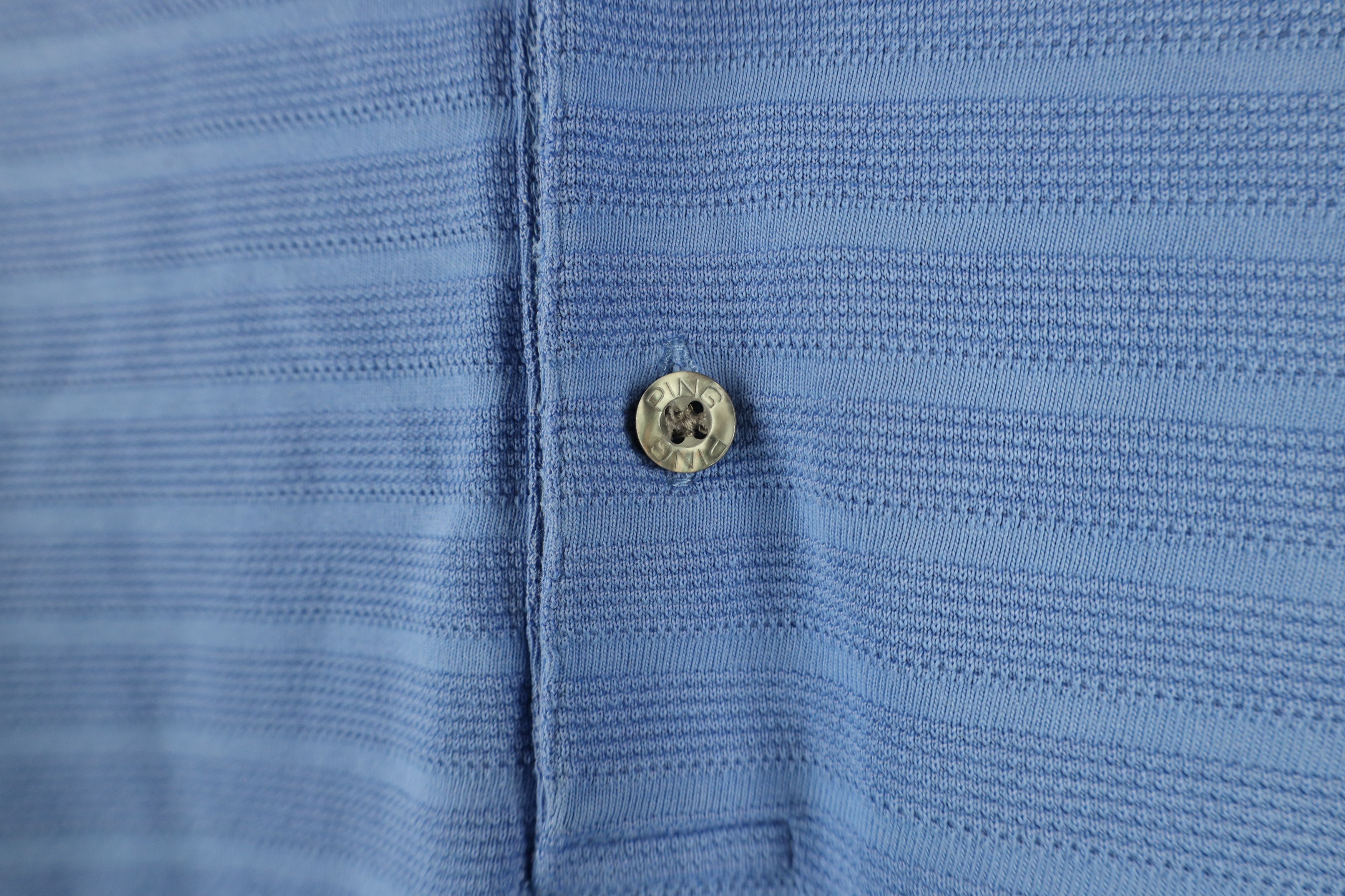 PING × Vintage Vintage 90s Ping Golf Ribbed Knit Collared Polo Shirt Blue Size US XXL / EU 58 / 5 - 7 Thumbnail