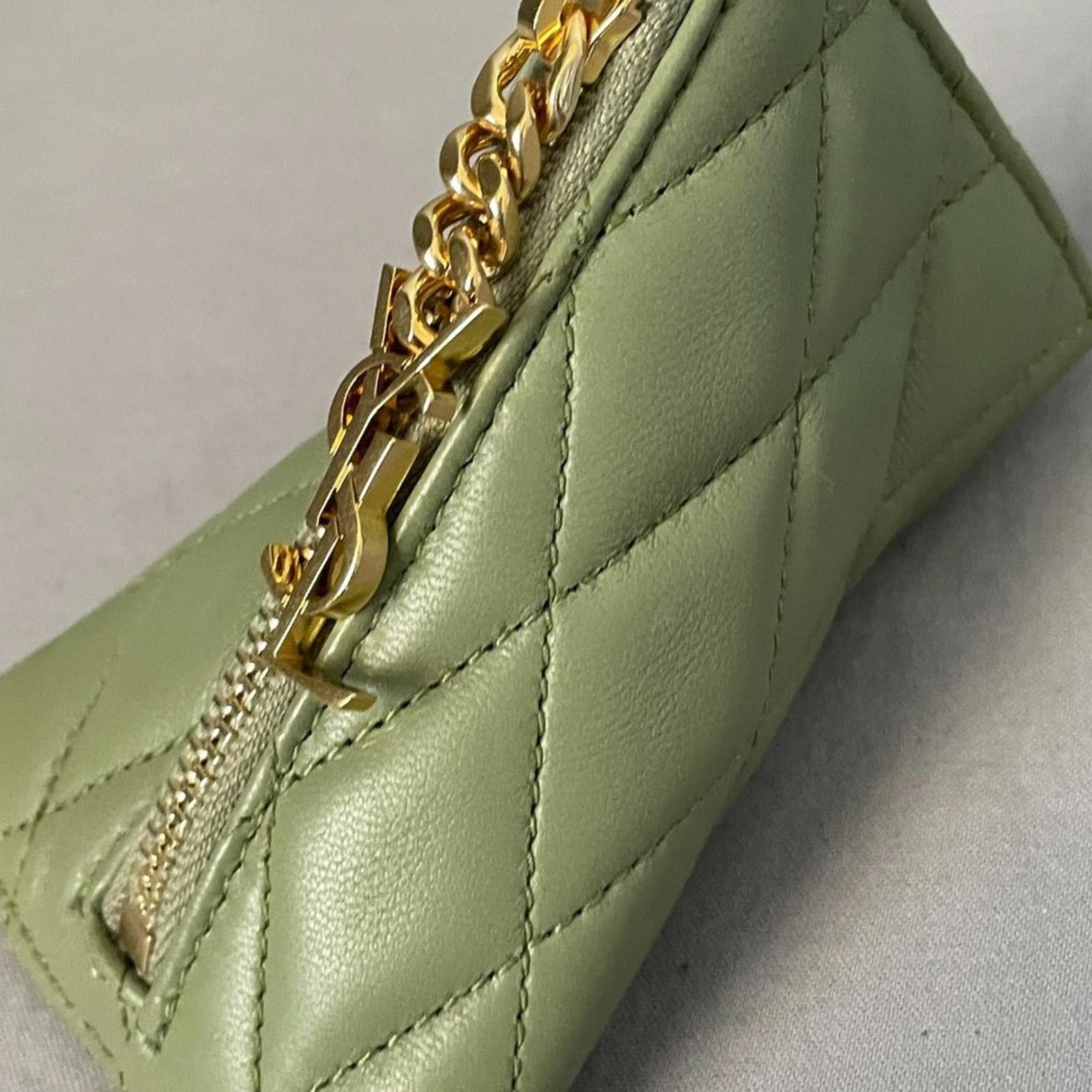 Saint Laurent Paris SAINT LAURENT Triangle Ysl Quilted Pouch Key Chain 669925 Size ONE SIZE - 2 Thumbnail