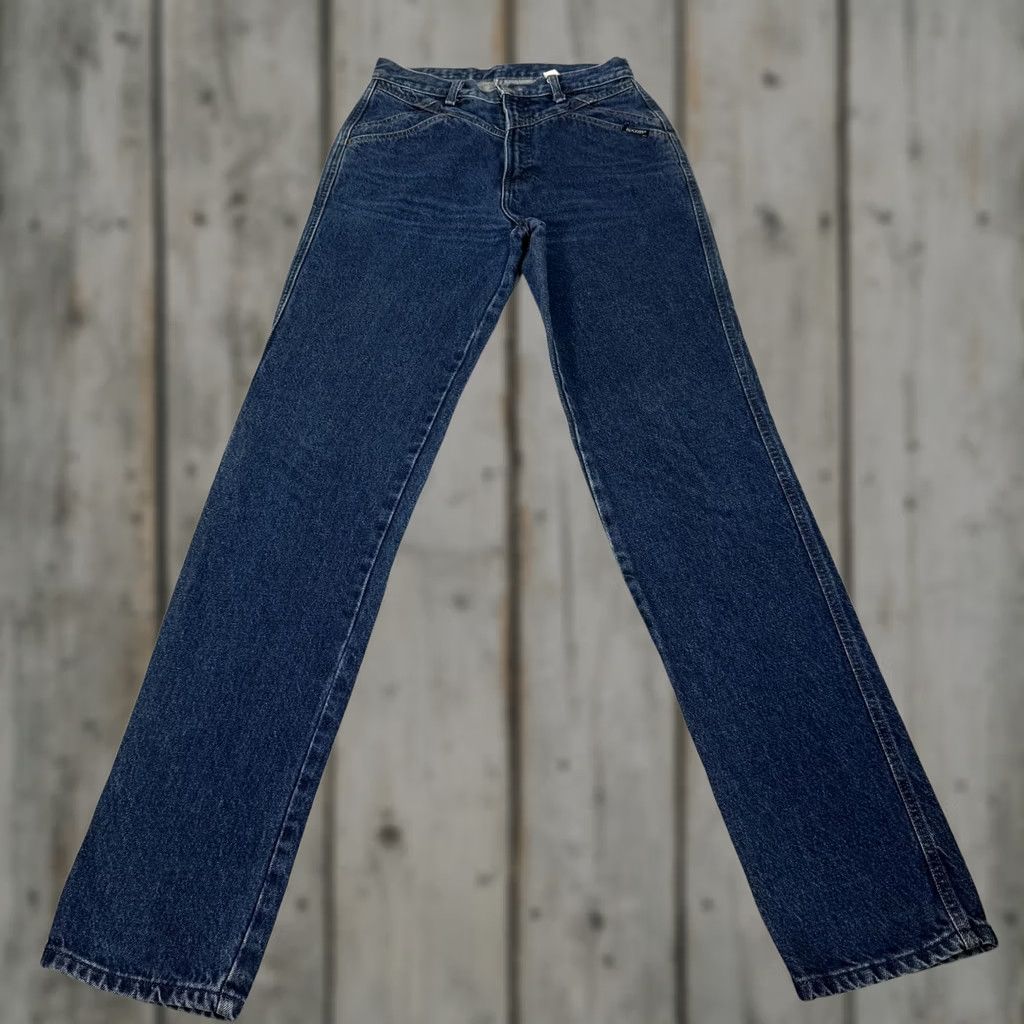 Vintage VINTAGE Rockies Jeans Women 9 Blue Denim Pants 90s Western High Rise Slim Tapered Mid Wash Size 30" / US 8 / IT 44 - 1 Thumbnail