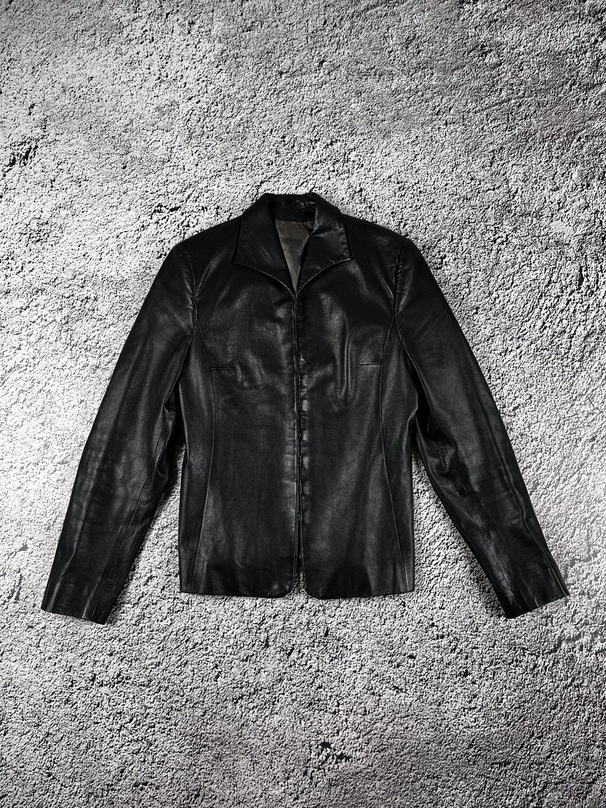 Genuine Leather Vintage Y2K Leather blazer jacket luxury avantgarde Size M / US 6-8 / IT 42-44 - 1 Thumbnail