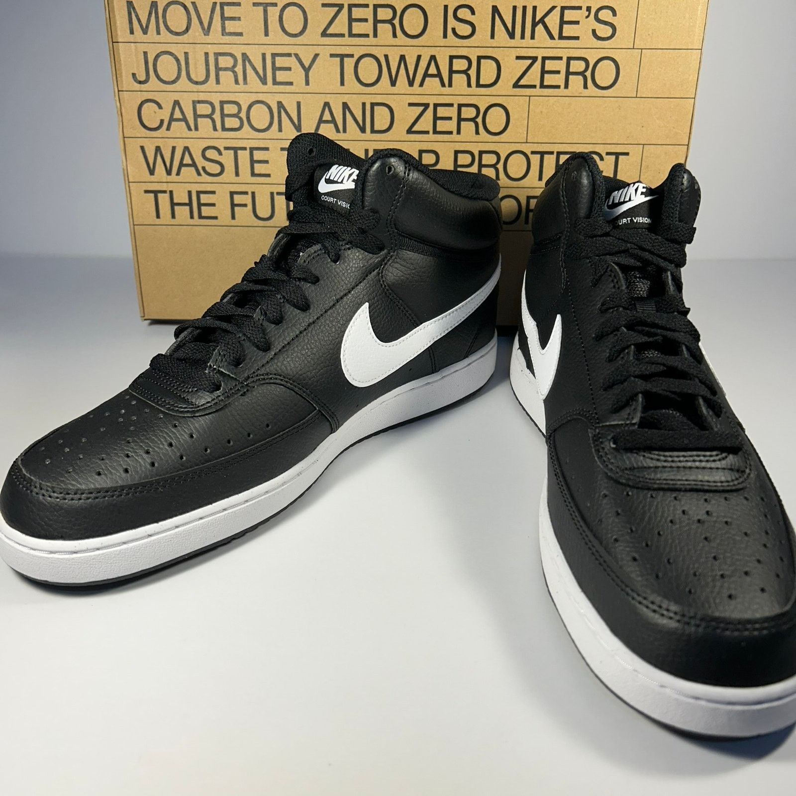 Nike Court Vision Mid Next Nature Black/White Size 13