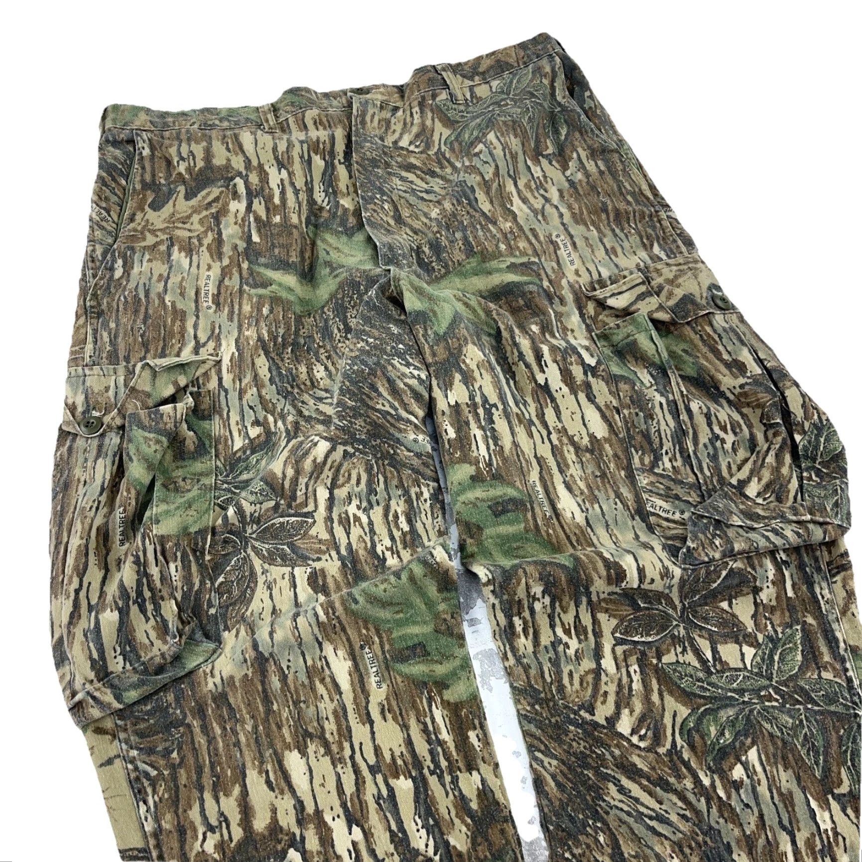 Vintage VINTAGE Ranger Camouflage Cargo Pants Men 36x30 L Green Cotton Canvas Straight Relaxed 5-Pocket 90s Body Baggy USA Belt Loops Size US 33 - 3 Thumbnail