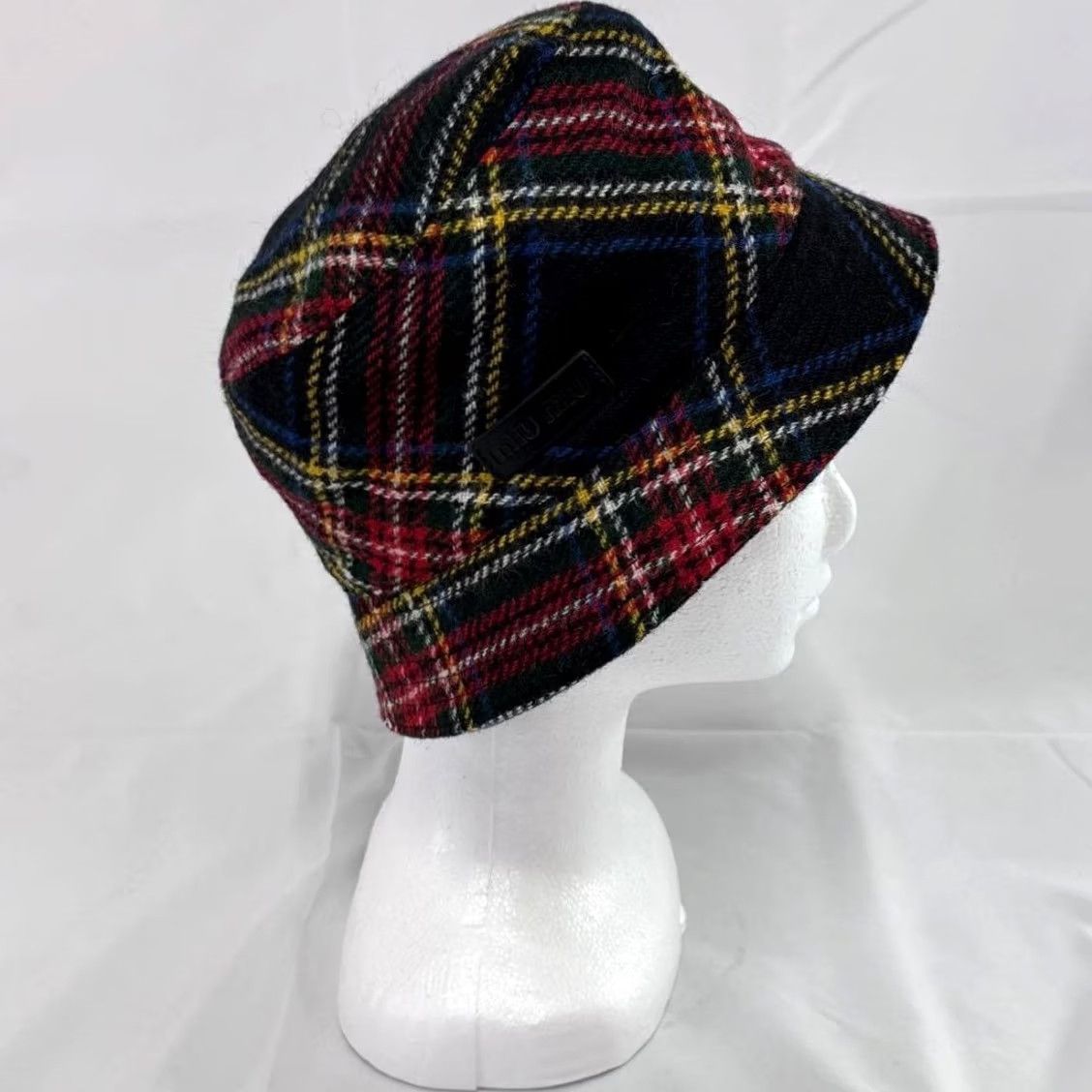 Miu Miu Miu Miu Hat Bakeha Wool Bucket Plaid Pattern Limited Edition VHTF Designer Colle Womens Size ONE SIZE - 5 Thumbnail