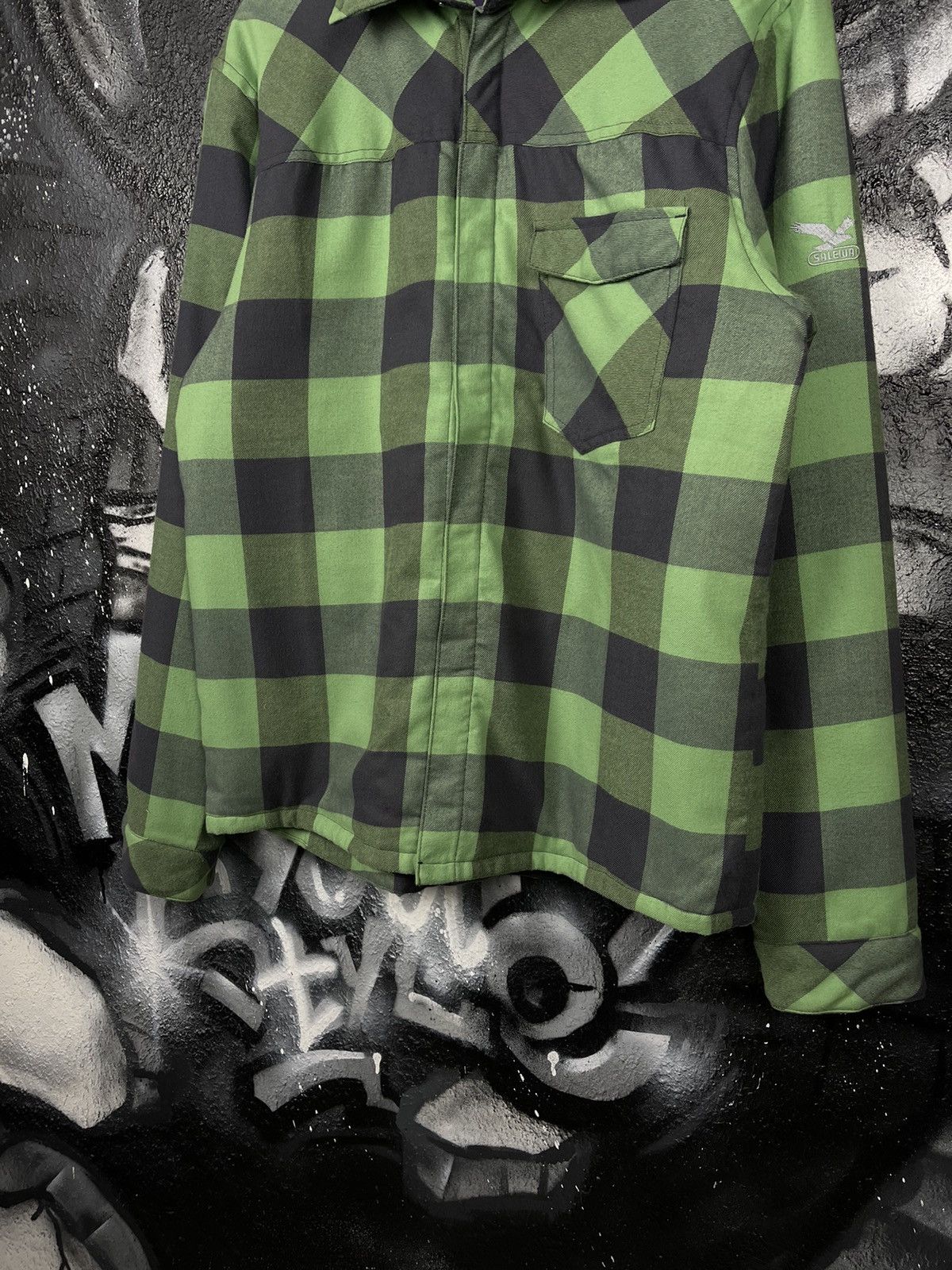 SALEWA Salewa Polarlite Outdoor Plaid Green Fleece Overshoot Jacket Men’s Size XXL Size US XXL / EU 58 / 5 - 8 Thumbnail