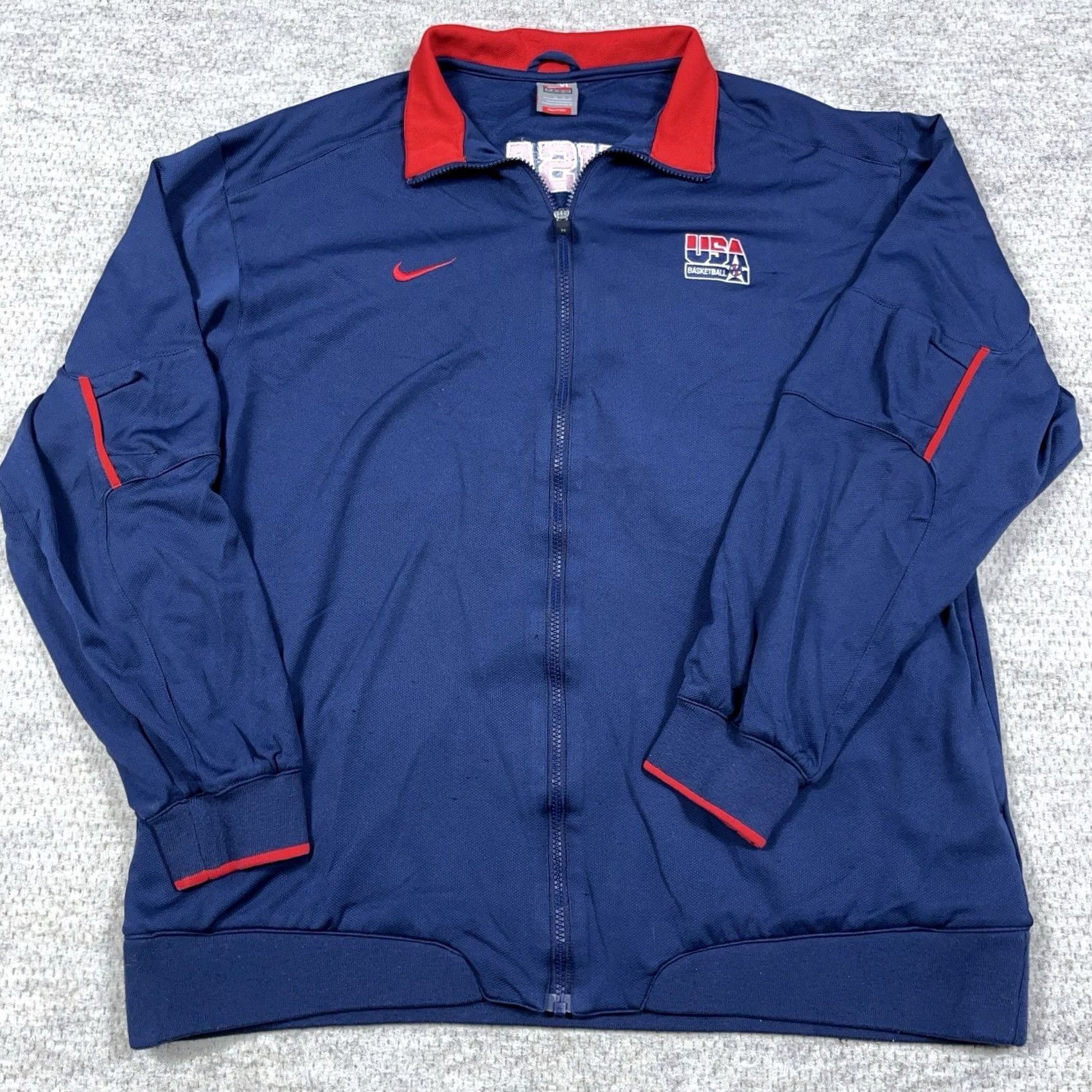 Nike VINTAGE Nike USA Basketball Jacket Men XL Track Jacket Wind-Resistant Full Zip Pockets Size US XL / EU 56 / 4 - 2 Thumbnail