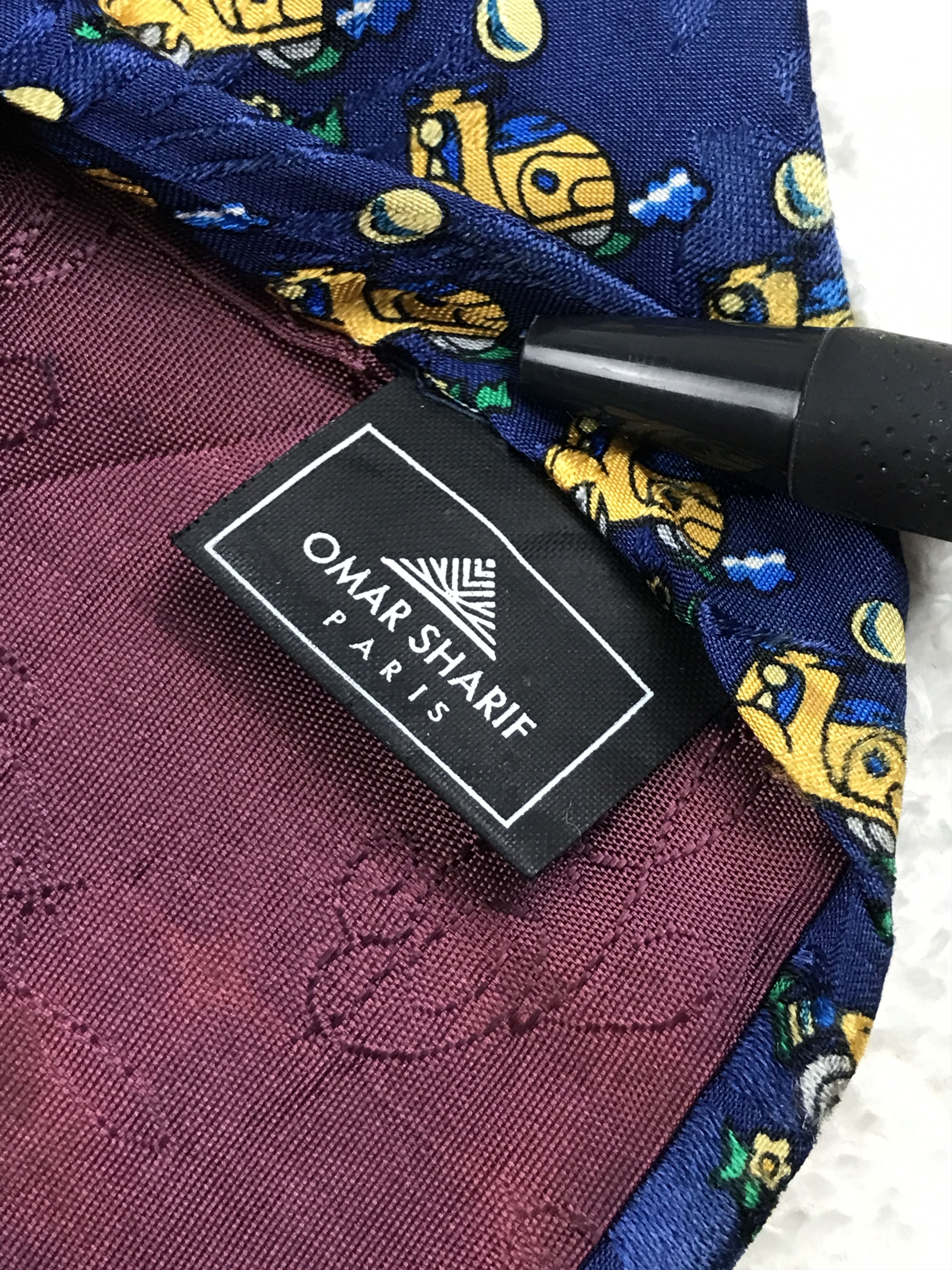 Designer × Vintage Vintage Omar Sharif Paris Silk Necktie Size ONE SIZE - 7 Thumbnail