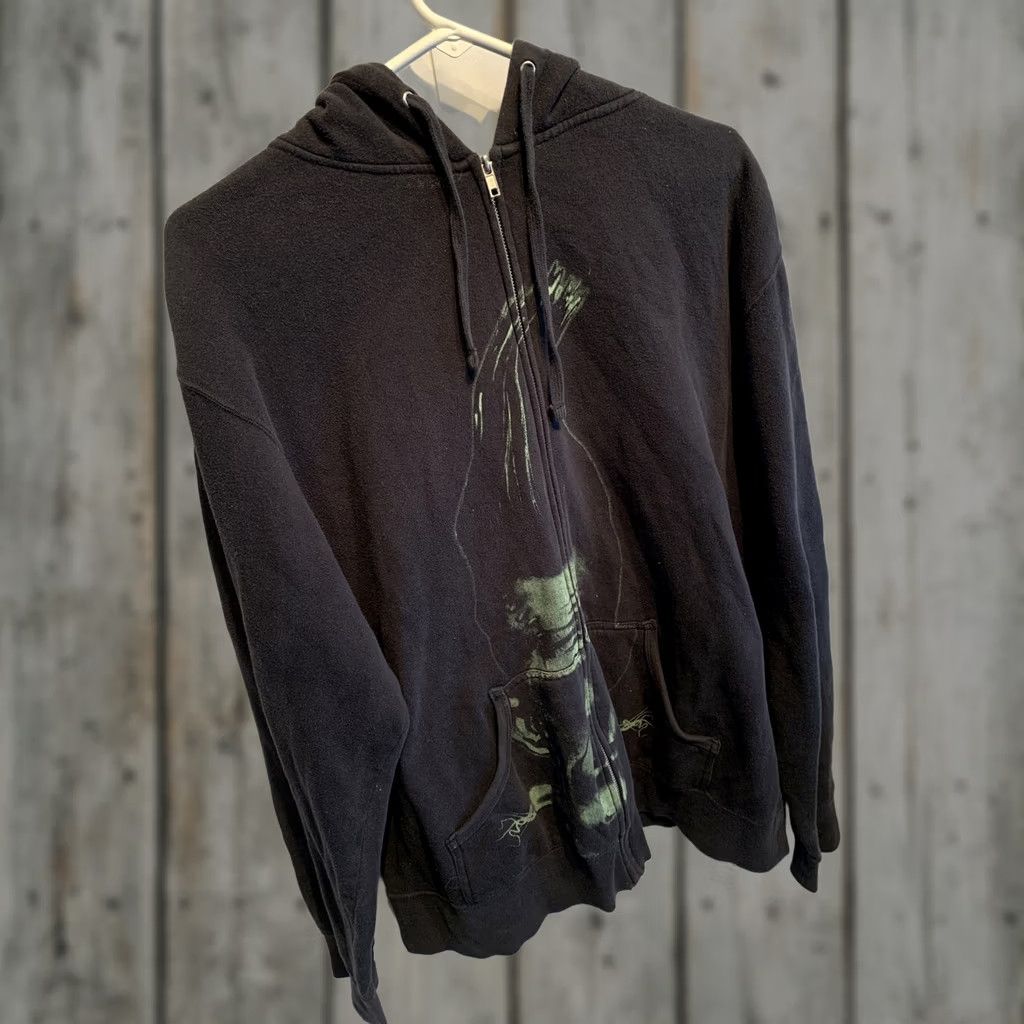 J Brand VINTAGE Too Fast Gothic Witch Mohawk Graphic Hooded Full Zip Sweatshirt XL Jacket Hoodie Womens Size XL / US 12-14 / IT 48-50 - 1 Thumbnail