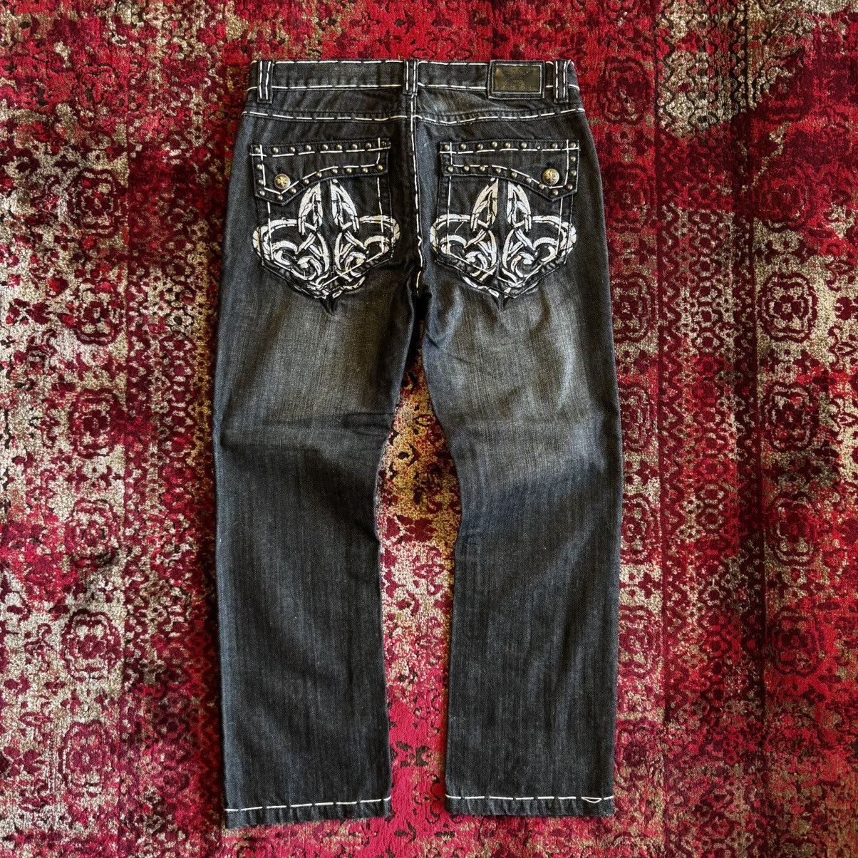 Other Victorious Y2K Jeans W Embroidered Flap Pockets Size US 34 / EU 50 - 1 Thumbnail