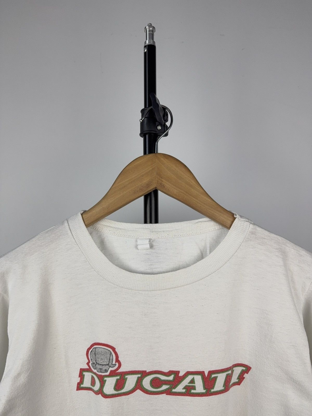 Ducati × Vintage 80s Ducati x DNL Motorrad Helmet Graphic T-Shirt White S Size US S / EU 44-46 / 1 - 2 Thumbnail