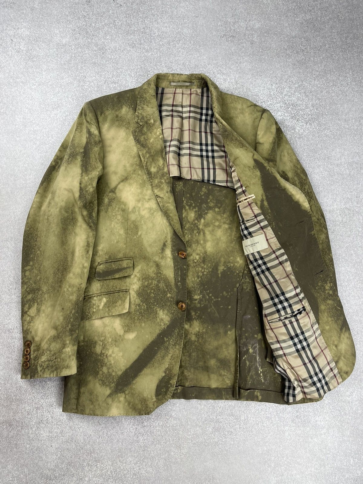 Burberry × Vintage Vintage Burberry Custom Tie Dye Suit Blazer Trousers Size 52 Size 52R - 9 Thumbnail