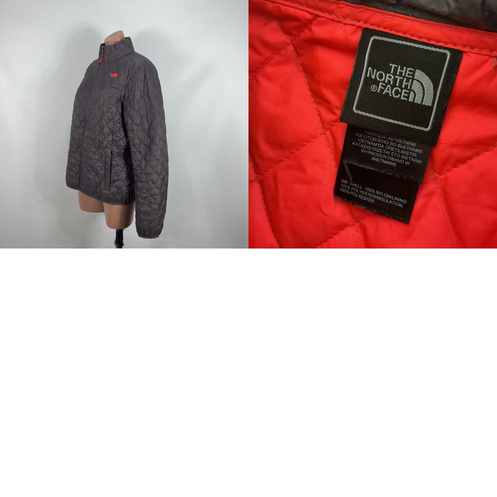 The North Face The North Face Thermoball Quilted Jacket Womens L Brown Coral Pink Quilted Puffer Jacket Thermoball Size L / US 10 / IT 46 - 8 Thumbnail
