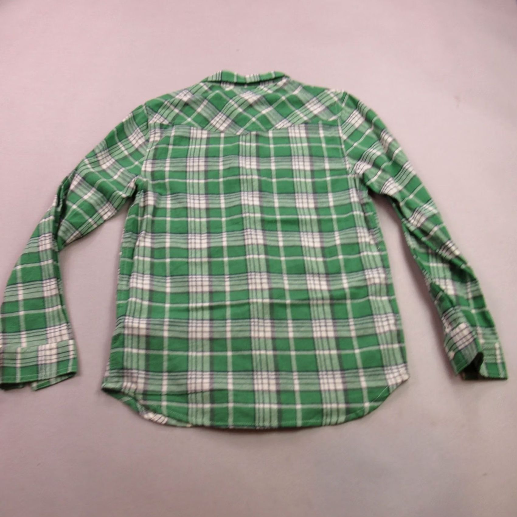 Lucky Brand Lucky Brand Shirt Womens Large Long Sleeve Snap Front Plaid Pockets Green Size L / US 10 / IT 46 - 7 Thumbnail