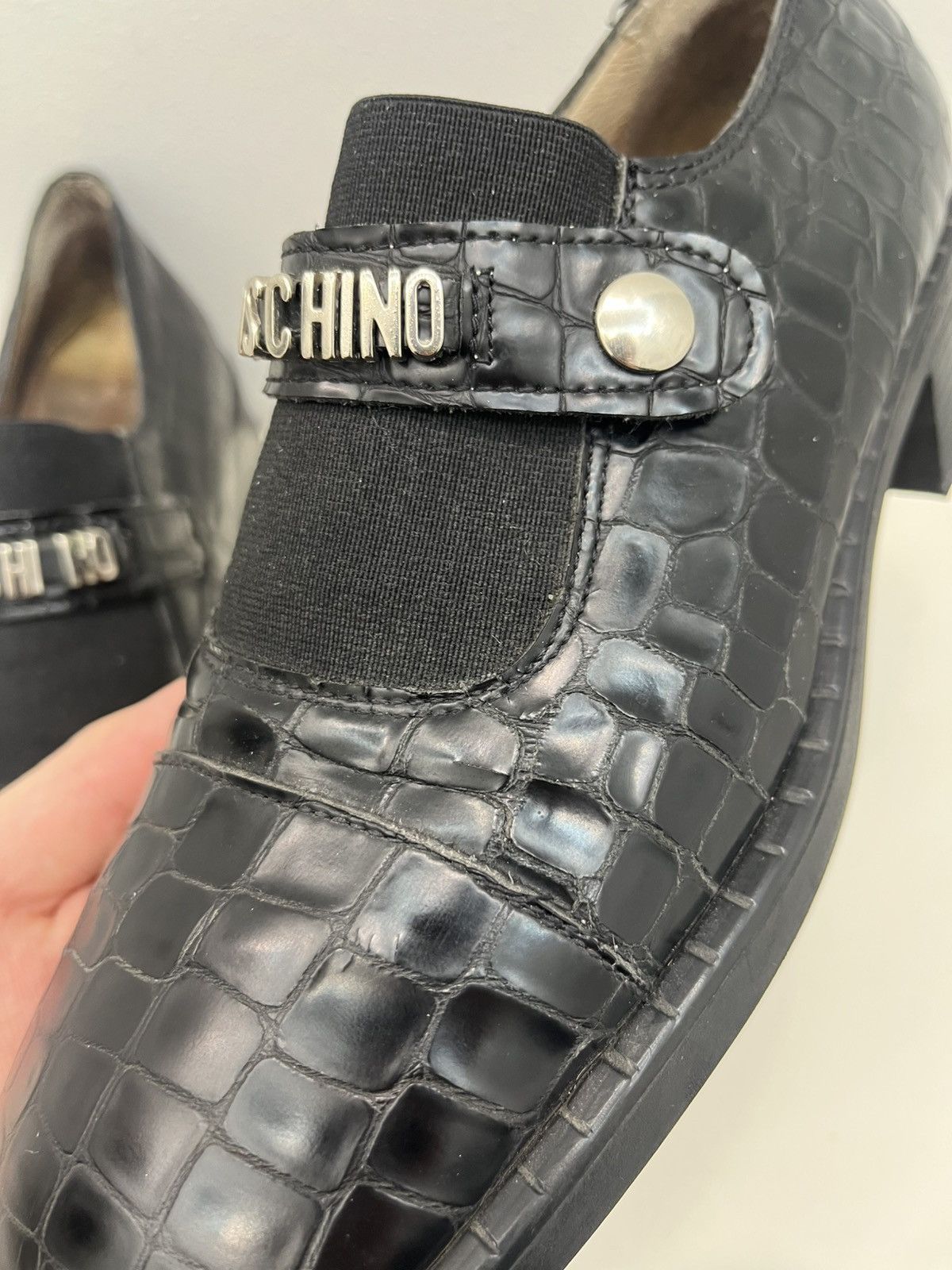 Moschino Moschino Movable Logo Chunky Platform Slip On Loafers Size US 7 / IT 37 - 13 Thumbnail