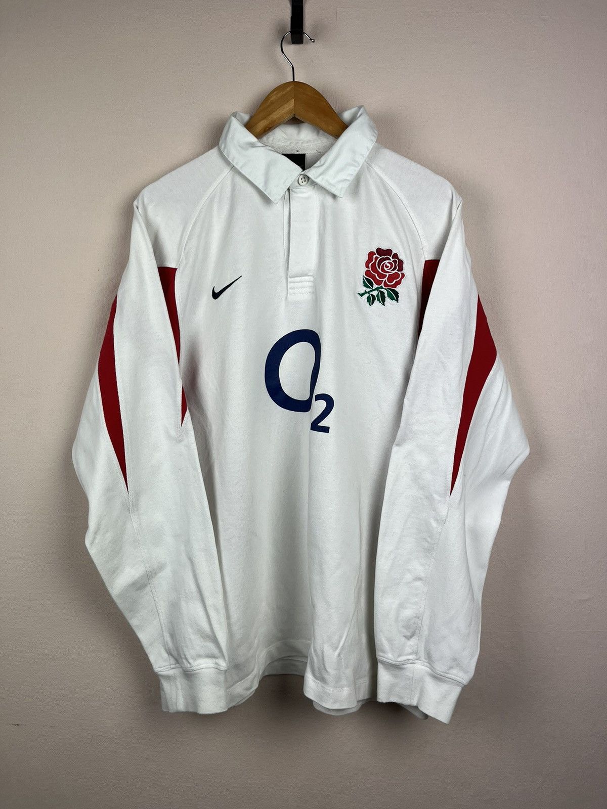Nike VINTAGE NIKE ENGLAND RETRO RUGBY JERSEY DRILL BLOKE Y2K 90s Size US XXL / EU 58 / 5 - 2 Thumbnail