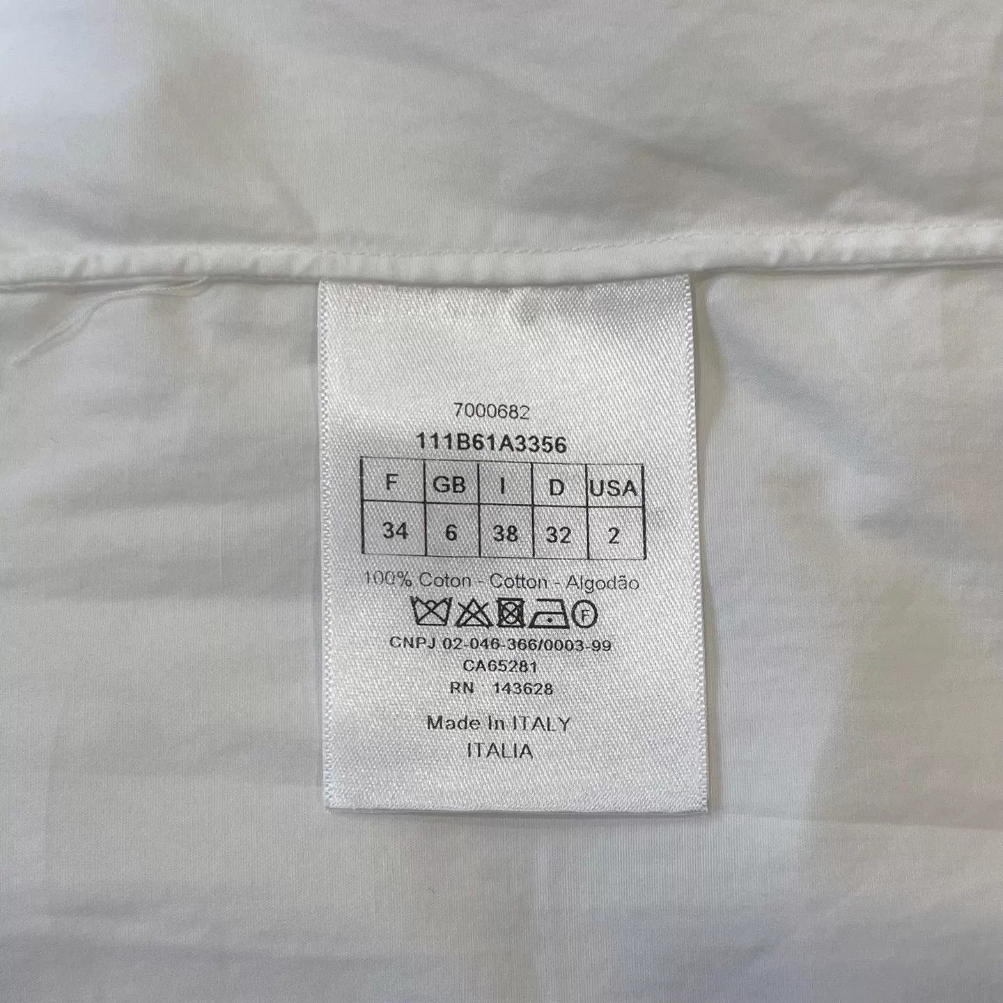 Dior DIOR Bee Embroidered White SS Shirt 34 Size XS / US 0-2 / IT 36-38 - 6 Thumbnail