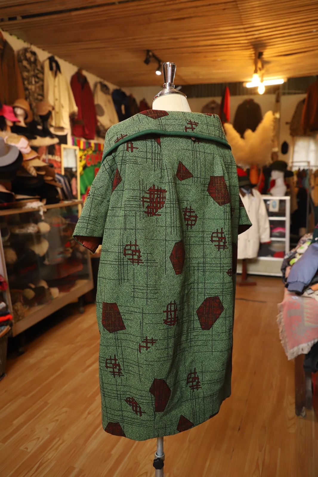 Japanese Brand × Vintage 90s Green Shirt Mini Dress Special Collar Button Up Vintage Size L / US 10 / IT 46 - 4 Thumbnail