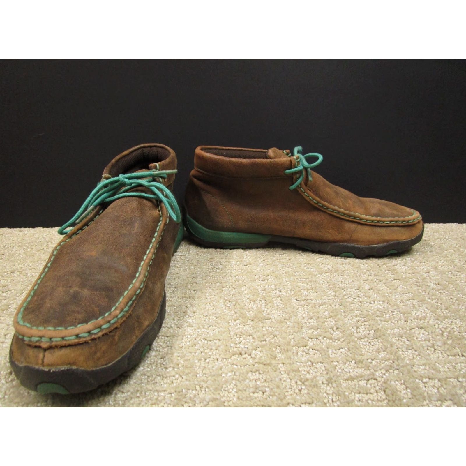 Twisted X Twisted X Chukka Women 10M Brown Teal Leather Moc Bomber Driving Boots WDM0093 Size US 10 / IT 40 - 2 Thumbnail