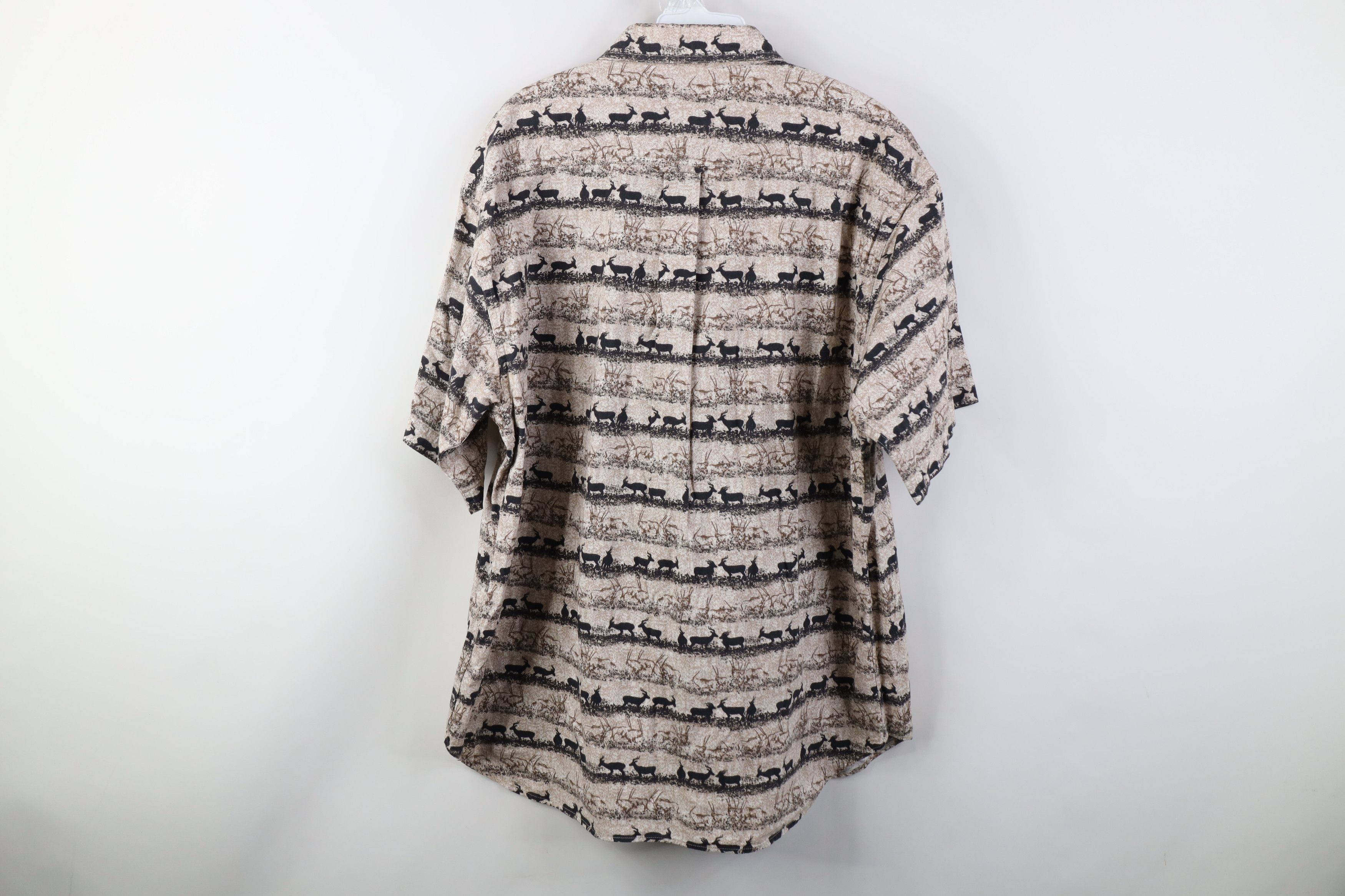 Cabelas Vintage Cabelas Antelope Print Short Sleeve Button Shirt Size US L / EU 52-54 / 3 - 9 Thumbnail
