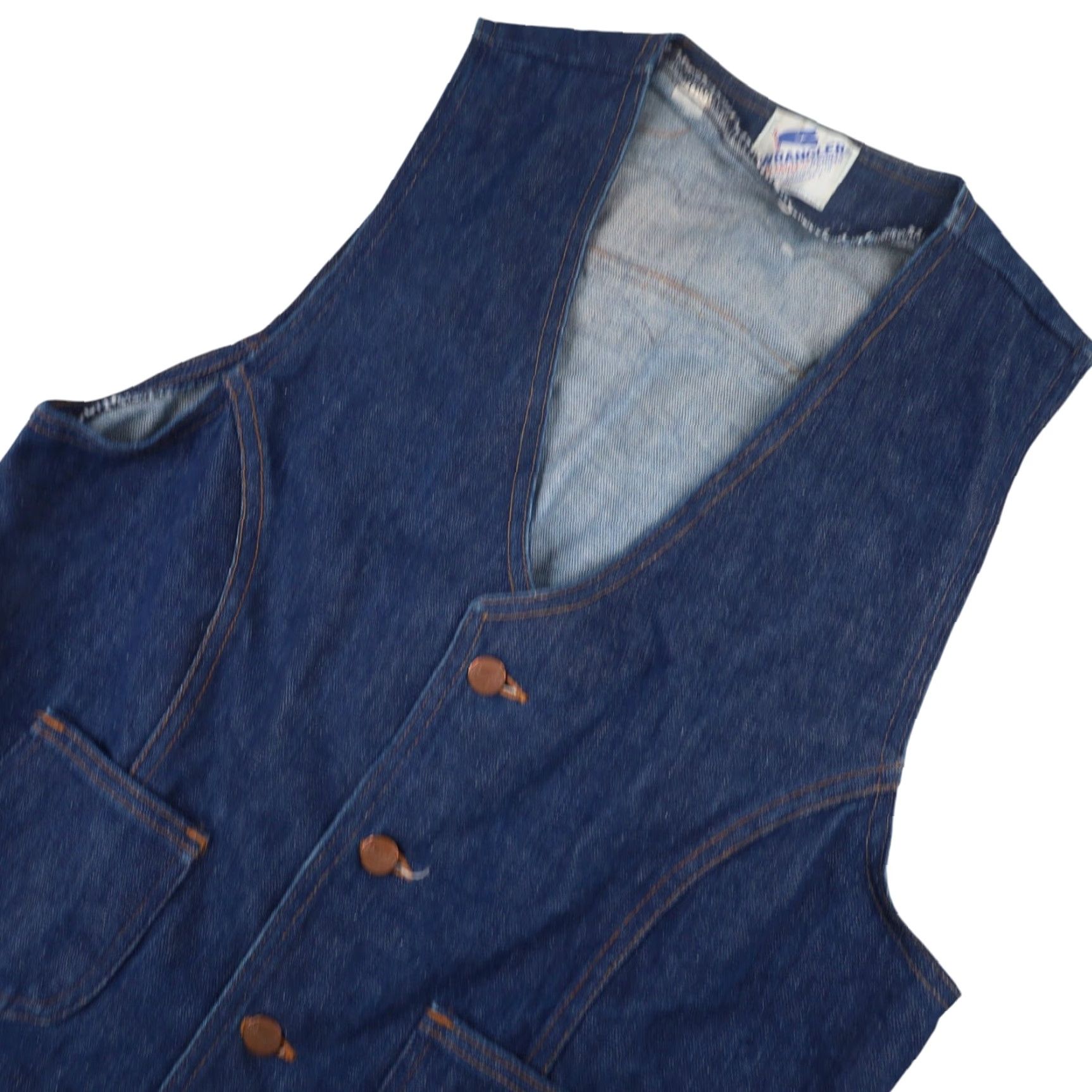 Wrangler VINTAGE Wrangler Honda Motorcycle Patches Denim Vest Blue USA Made M Mens 19"x25" Size US M / EU 48-50 / 2 - 3 Thumbnail