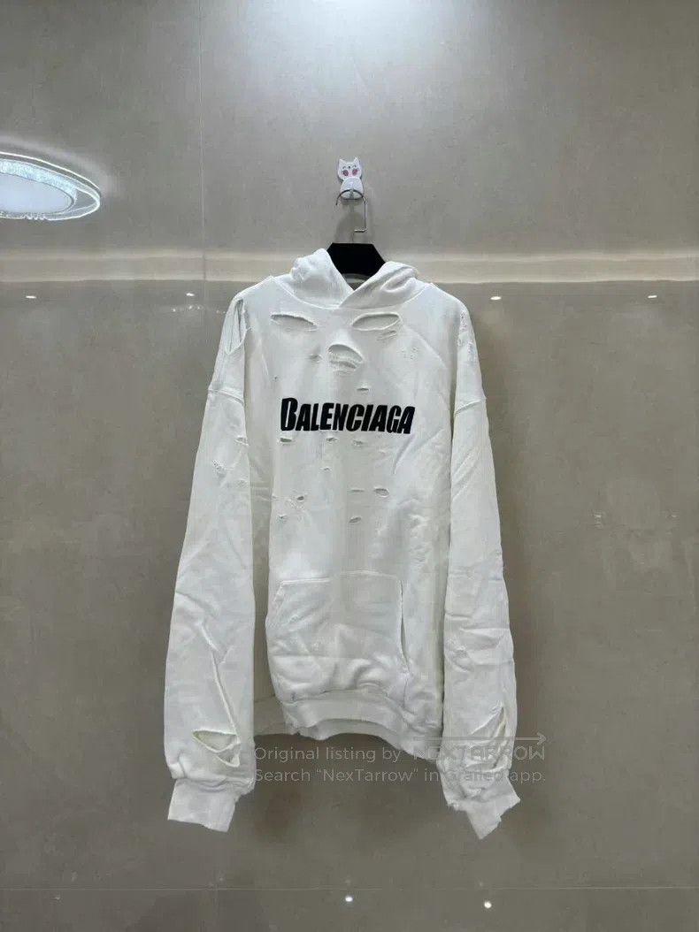 Balenciaga Balenciaga Distressed Letter Hoodie Size US S / EU 44-46 / 1 - 1 Thumbnail