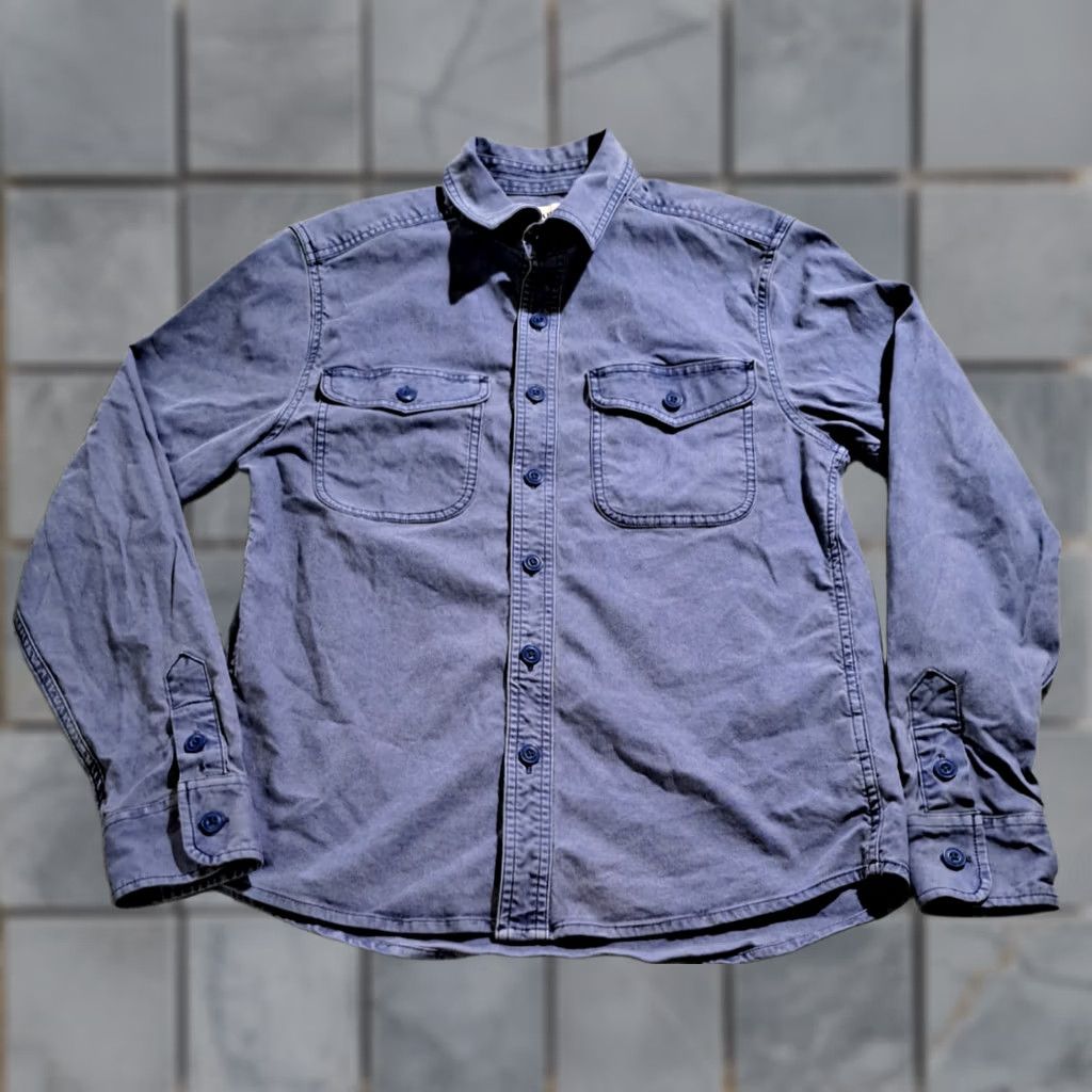 Flint And Tinder Men's Chambray Denim Shirt Small Blue, Men's