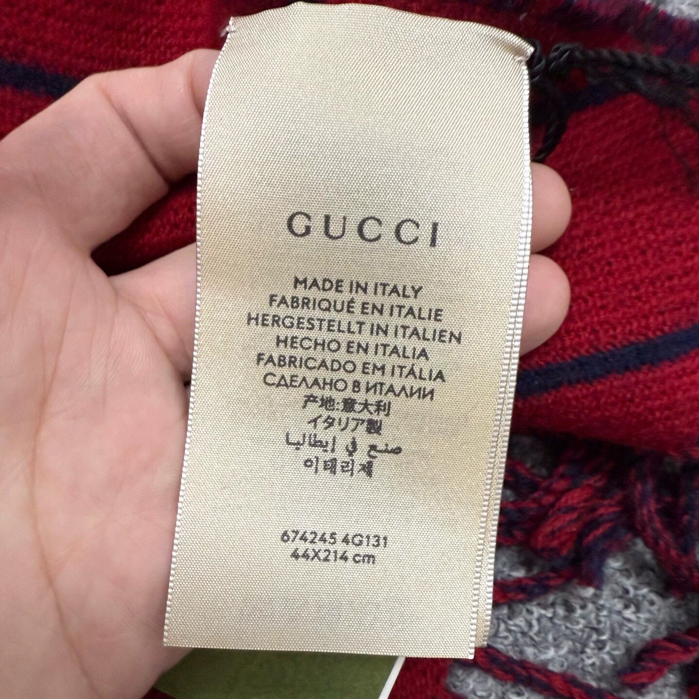 Gucci Gucci red blue reversible fringe scarf unused with tags Size ONE SIZE - 5 Thumbnail