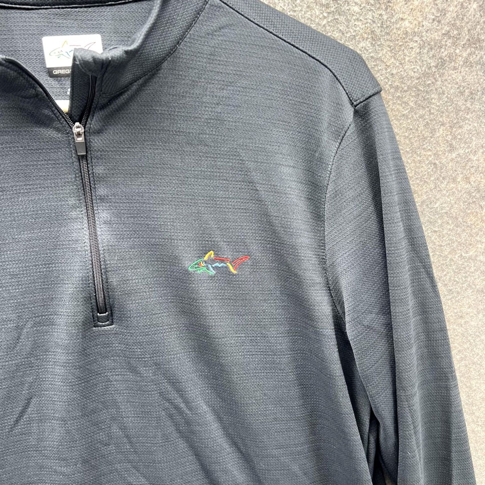 Logo 7 Greg Norman Pullover Mens M Gray 1/4 Zip Golf Shark Logo Shirt Performance Size US M / EU 48-50 / 2 - 7 Thumbnail