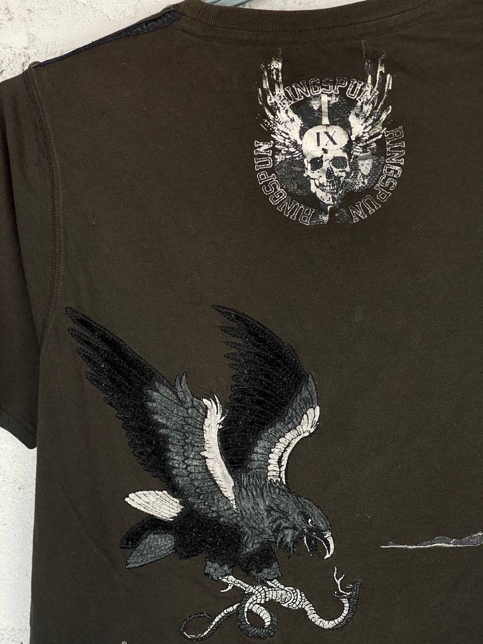 Japanese Brand × Ringspun Vintage y2k Ringspun Punk Japan Eagle Embroidery tshirt Size US XL / EU 56 / 4 - 10 Thumbnail