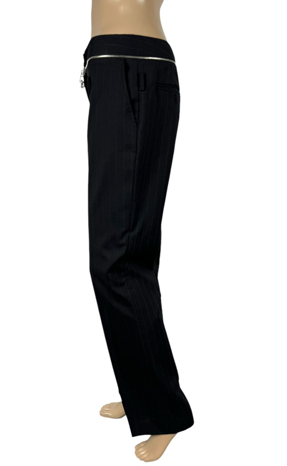 Dolce & Gabbana × Vintage Dolce & Gabbana Striped Dress Pants Virgin Wool Zips Decor Size 26" / US 2 / IT 38 - 5 Thumbnail