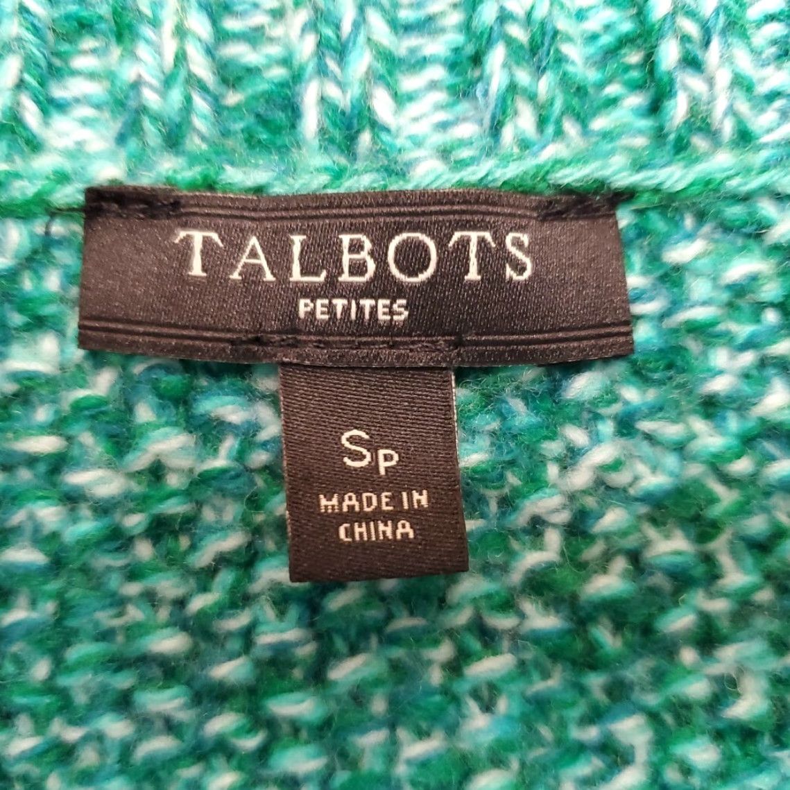 Talbots VINTAGE Talbots Sweater Womens PS Green Merino Wool Blend Cable Knit Side Zip Pullover Crew Neck Long Sleeve Solid 90s Womens Size S / US 4 / IT 40 - 3 Thumbnail