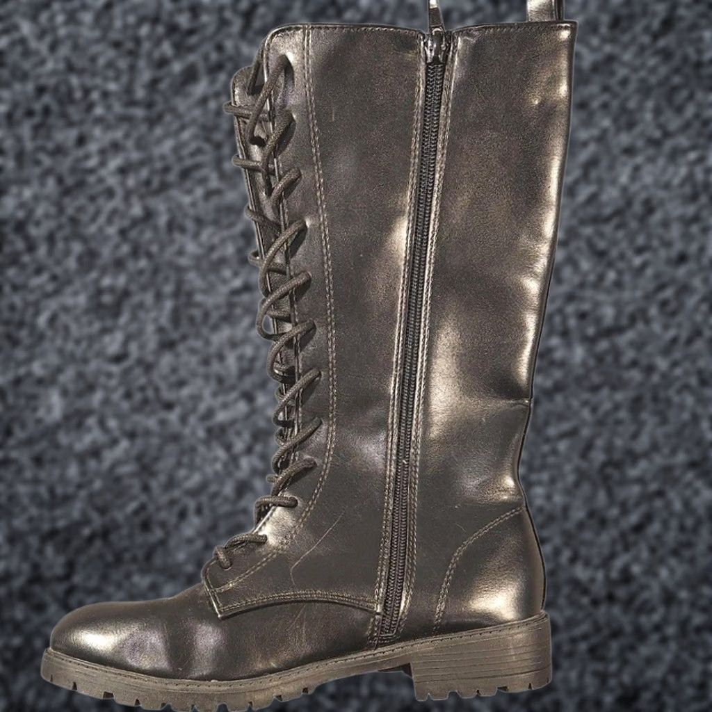 Steve Madden Steve Madden Boots Womens Size 5 Black Lace Up Combat Zip Lug Sole Mid Calf Size US 5 / IT 35 - 1 Thumbnail