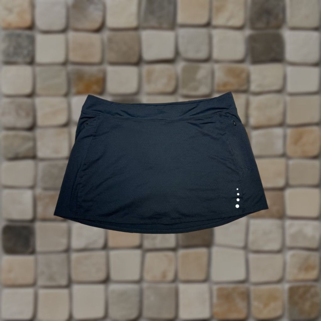 Vintage LL Bean Skort XL Regular Gray Compression Liner Logo Stretch Golf Women Size 40" / US 18 - 1 Thumbnail