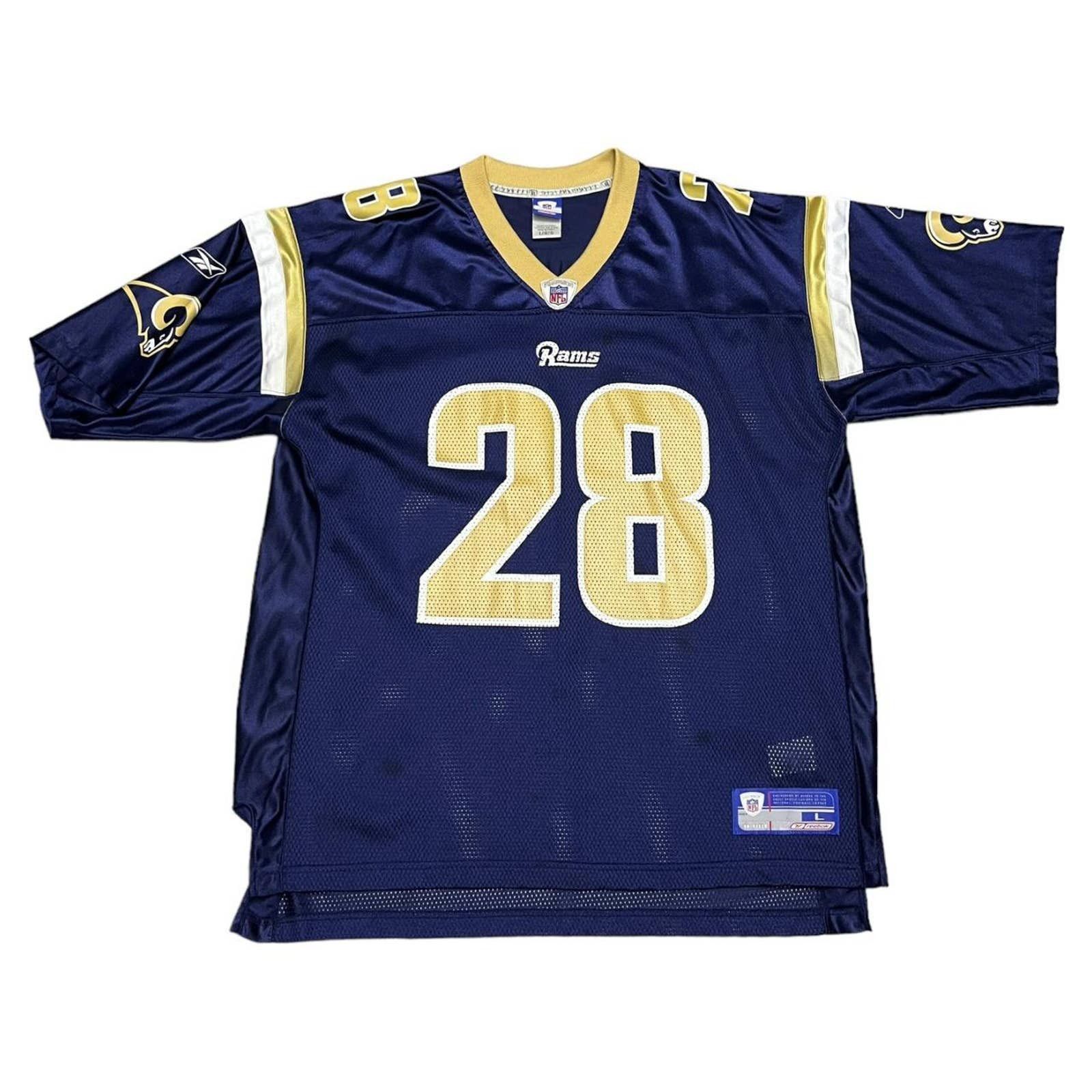 Vintage Marshall Faulk St. Louis Rams Gold Reebok Jersey L NFL