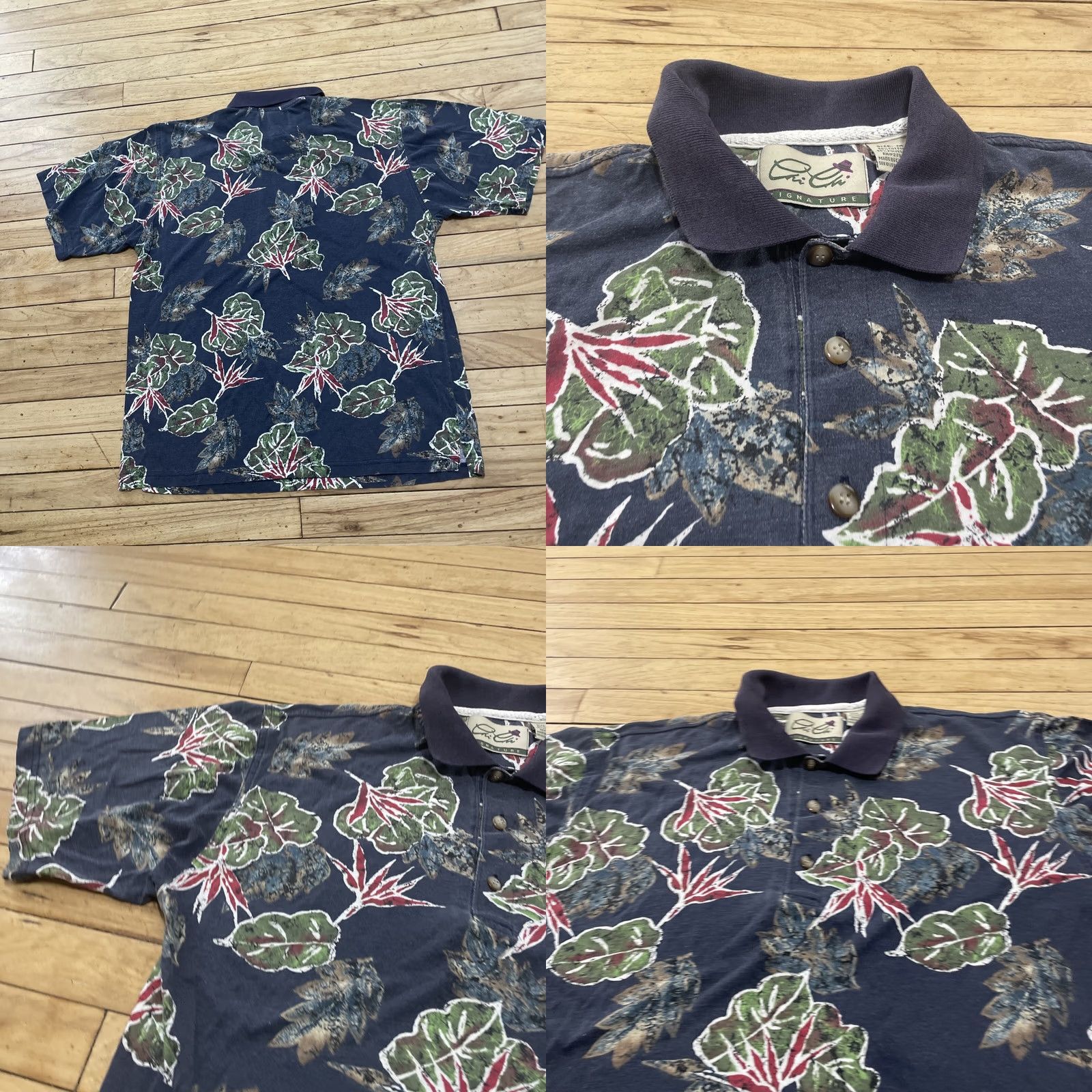 Vintage VINTAGE Chi Chi Polo Shirt Men M Blue Green Leaves Print 90s Retro Hawaiian Casual Polo Shirt Men M Size US M / EU 48-50 / 2 - 9 Thumbnail