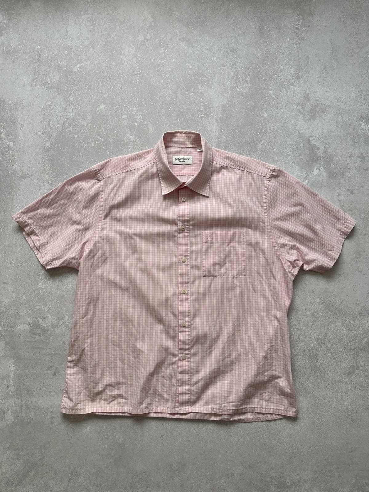 Vintage × Yves Saint Laurent Shirts Short Sleeve YSL Yves Saint Laurent Vintage Size XL Size US XL / EU 56 / 4 - 1 Thumbnail