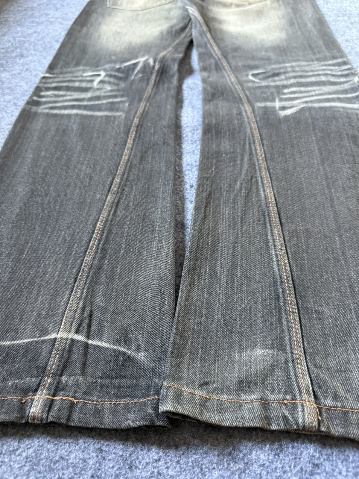 If Six Was Nine Double Focus Japan Asymmetrical Double Waist Flared Jeans Size US 30 / EU 46 - 22 Thumbnail