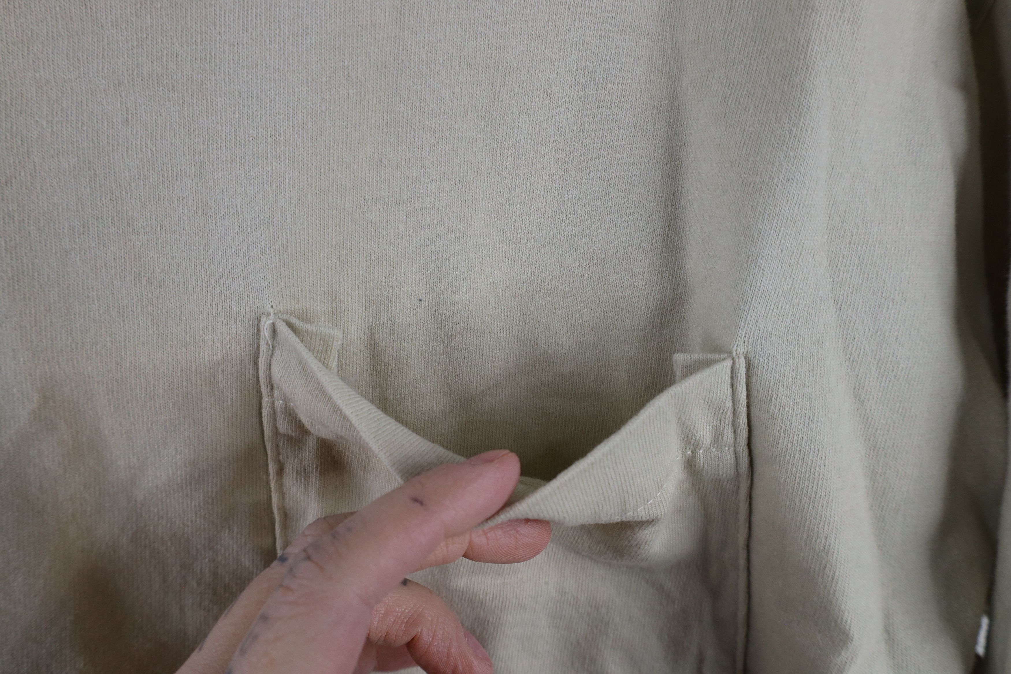 Vintage Vintage 90s Streetwear Blank Cotton T-Shirt Beige Tan USA Size US XL / EU 56 / 4 - 4 Thumbnail