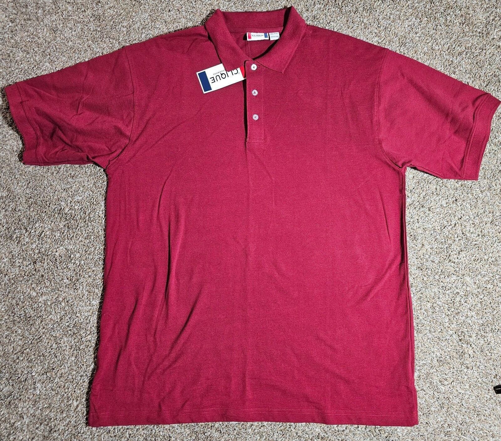 Clique clique polo shirt NWT 2xl XXL Red Size US XXL / EU 58 / 5 - 1 Thumbnail