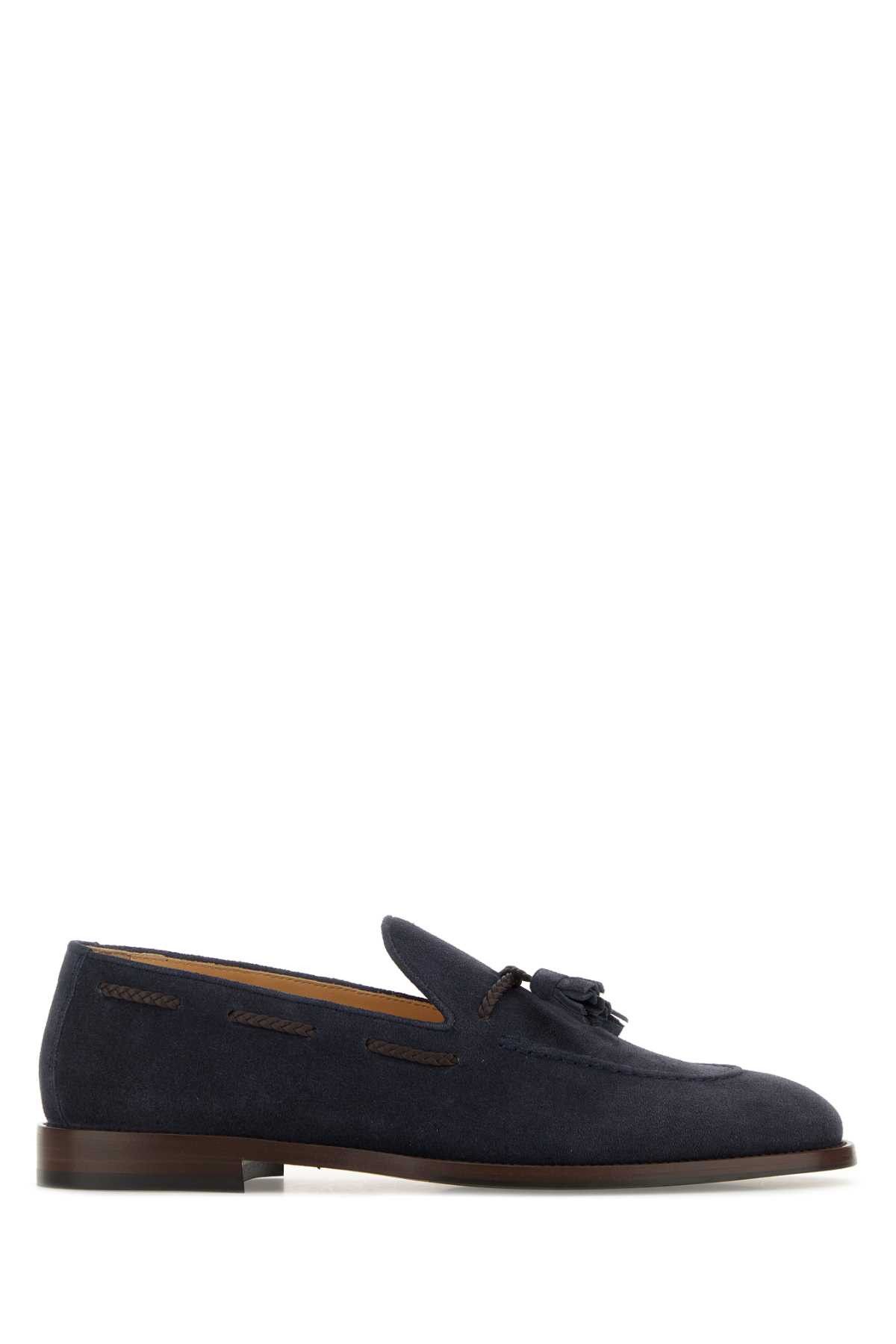 Brunello Cucinelli Navy Blue Suede Loafers Size US 11 / EU 44 - 1 Thumbnail