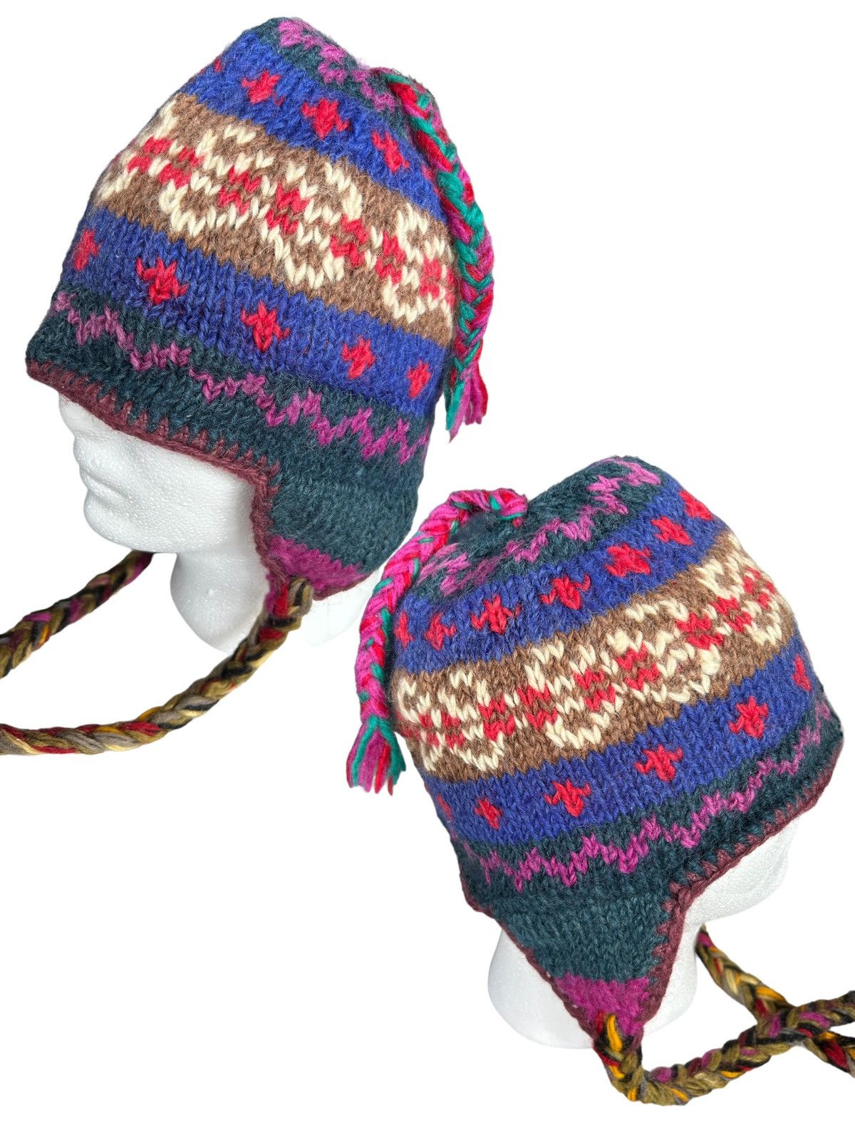 14th Addiction × Japanese Brand 🌈 Hippies Style Knitted Multicolour wool Beanie Hats⚡️💥 Size ONE SIZE - 1 Thumbnail