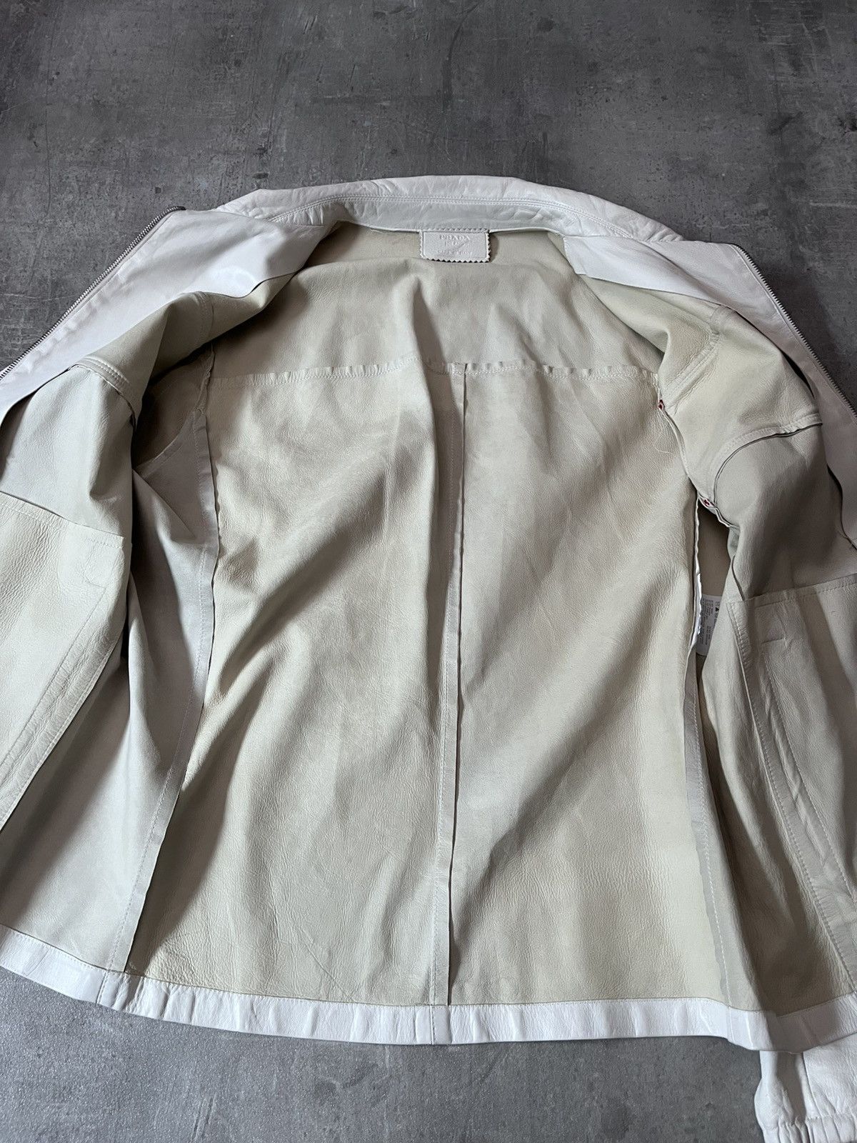 Prada Vintage Prada soft leather jacket white red line 90s Size US L / EU 52-54 / 3 - 21 Thumbnail