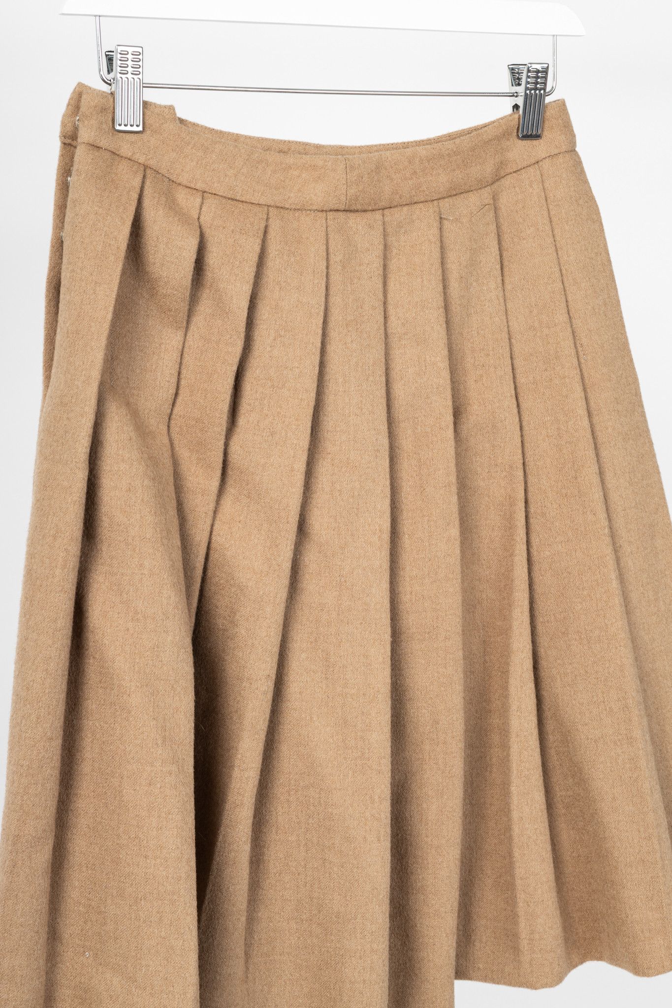 Miu Miu Miu Miu AW07 Runway Tan Wool & Camel Pleated Skirt Size 25" / US 0 / IT 36 - 3 Thumbnail