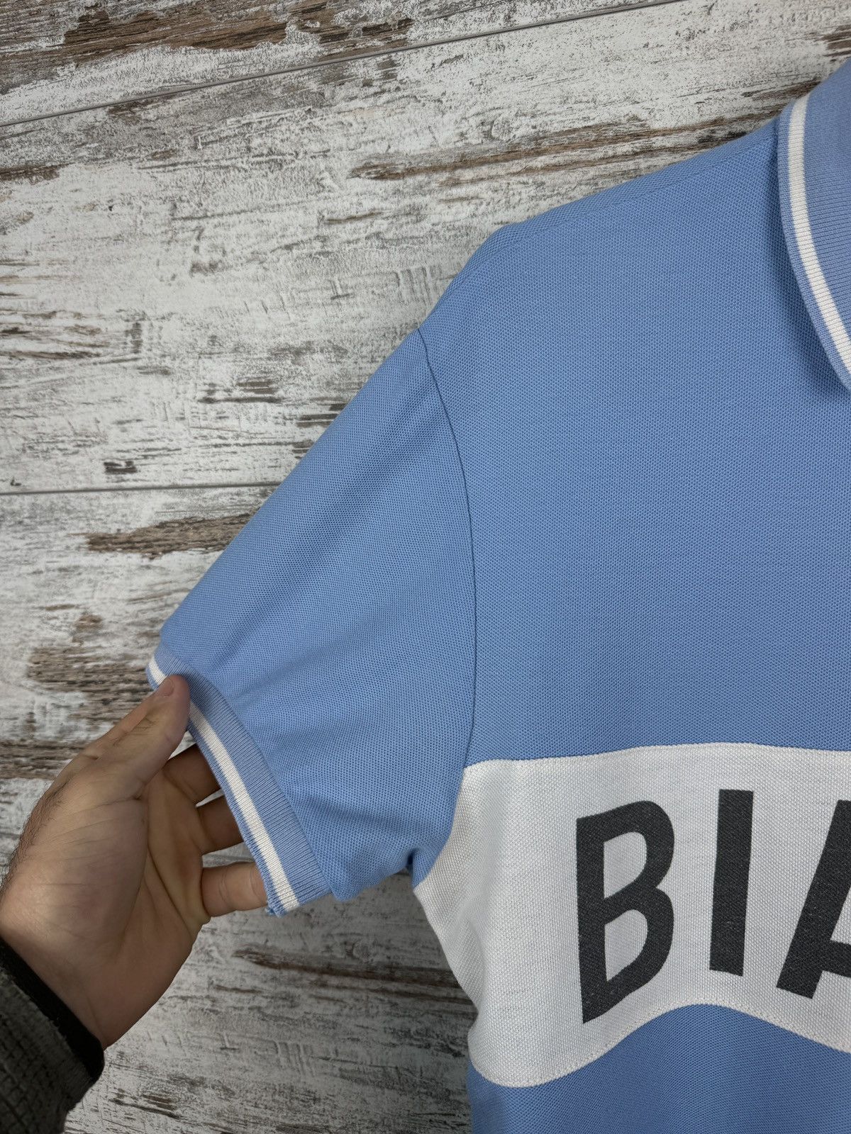Luigi Bianchi Mens Vintage Bianchi T-shirt polos tee cycle cycling Size US L / EU 52-54 / 3 - 4 Thumbnail