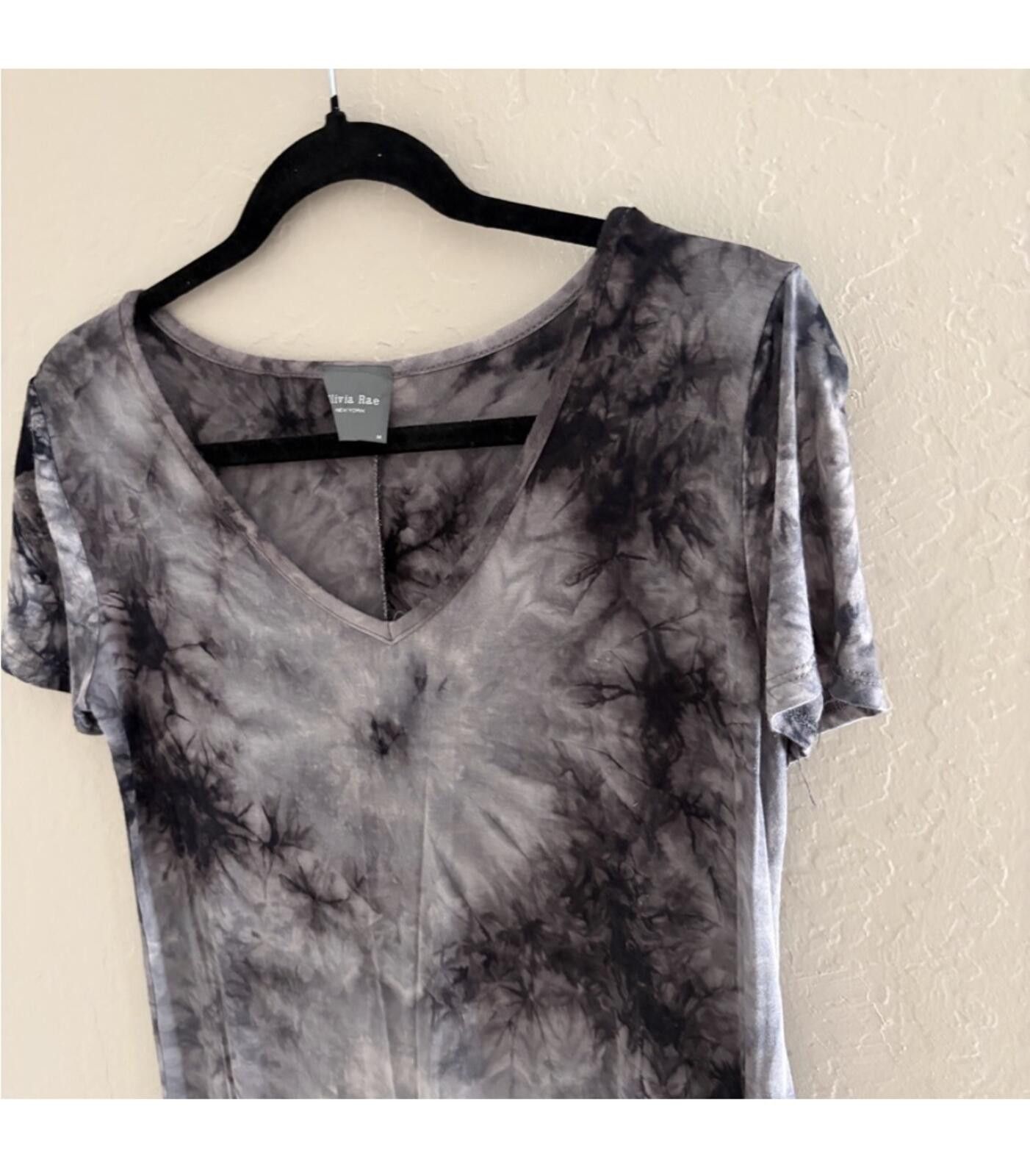 Other Olivia Rae Black and Gray Tie-Dye Midi Dress Size ONE SIZE - 2 Thumbnail